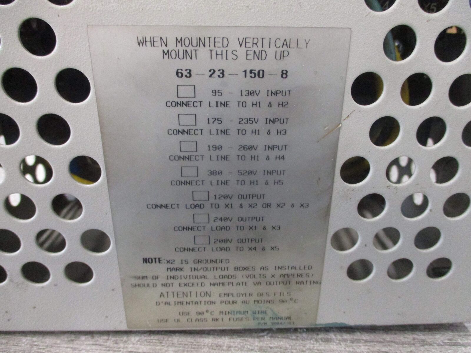 Sola MCR Mini/Micro Computer Regulator 63-23-150-8 500VA Input AT: 60Hz 95-130 /