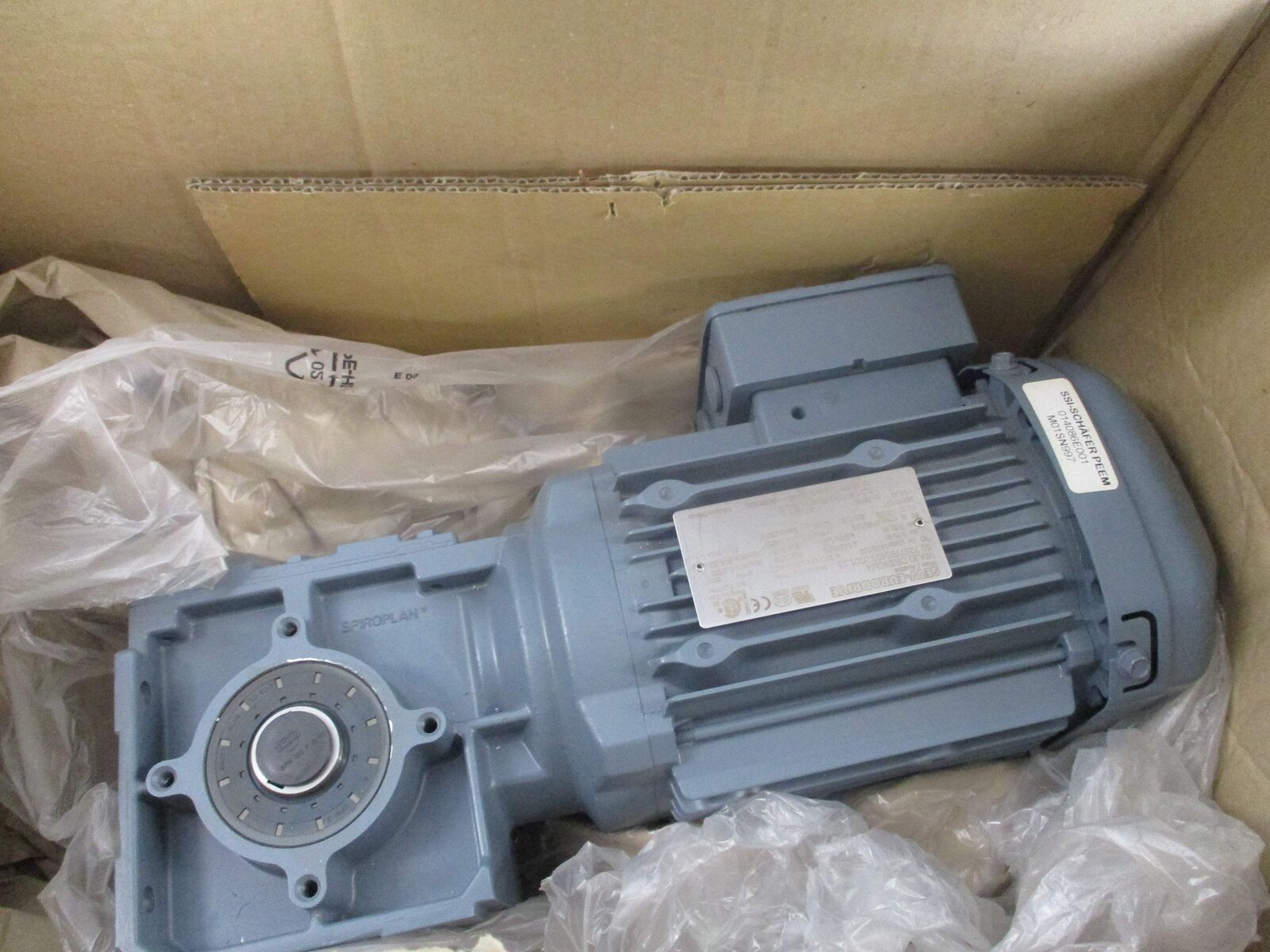 Sew-Eurodrive Gearmotor WA30 DRE80M4 M01SN997 IHP Ratio 14.33:1 122RPM Output Ne