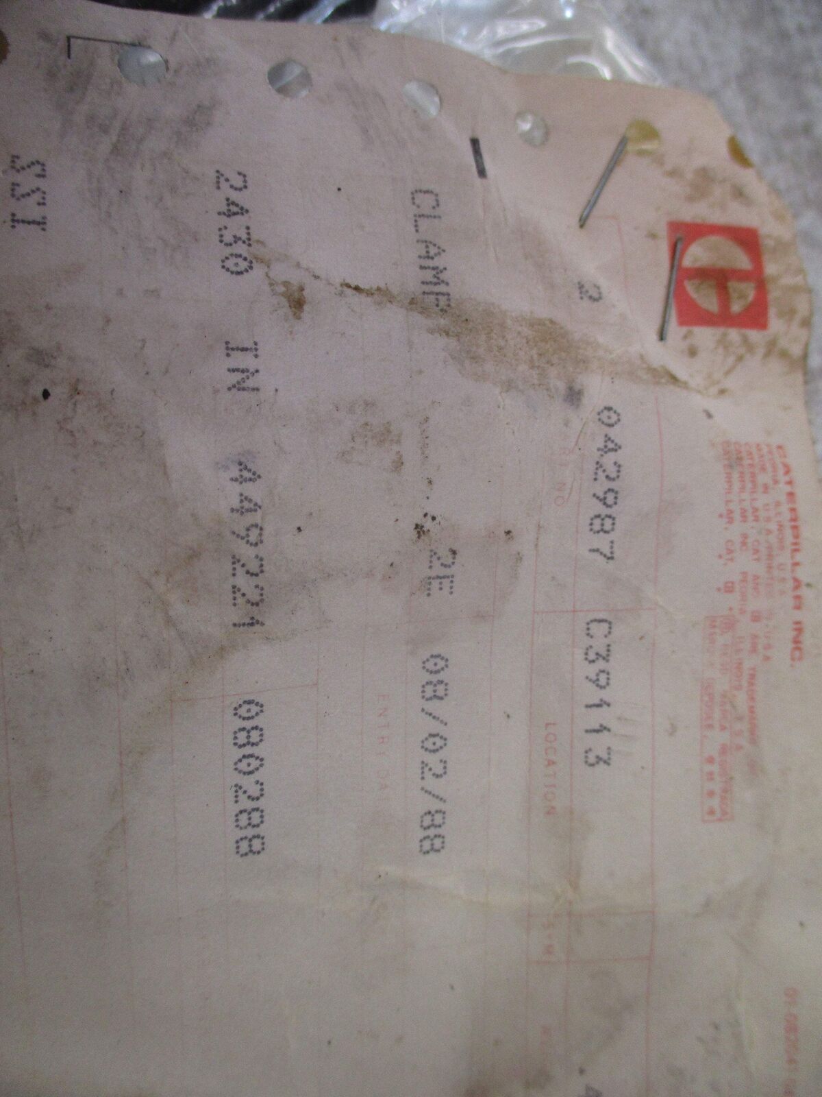 Caterpillar Clamp 042987 *No Box* *Lot of 2* New Surplus