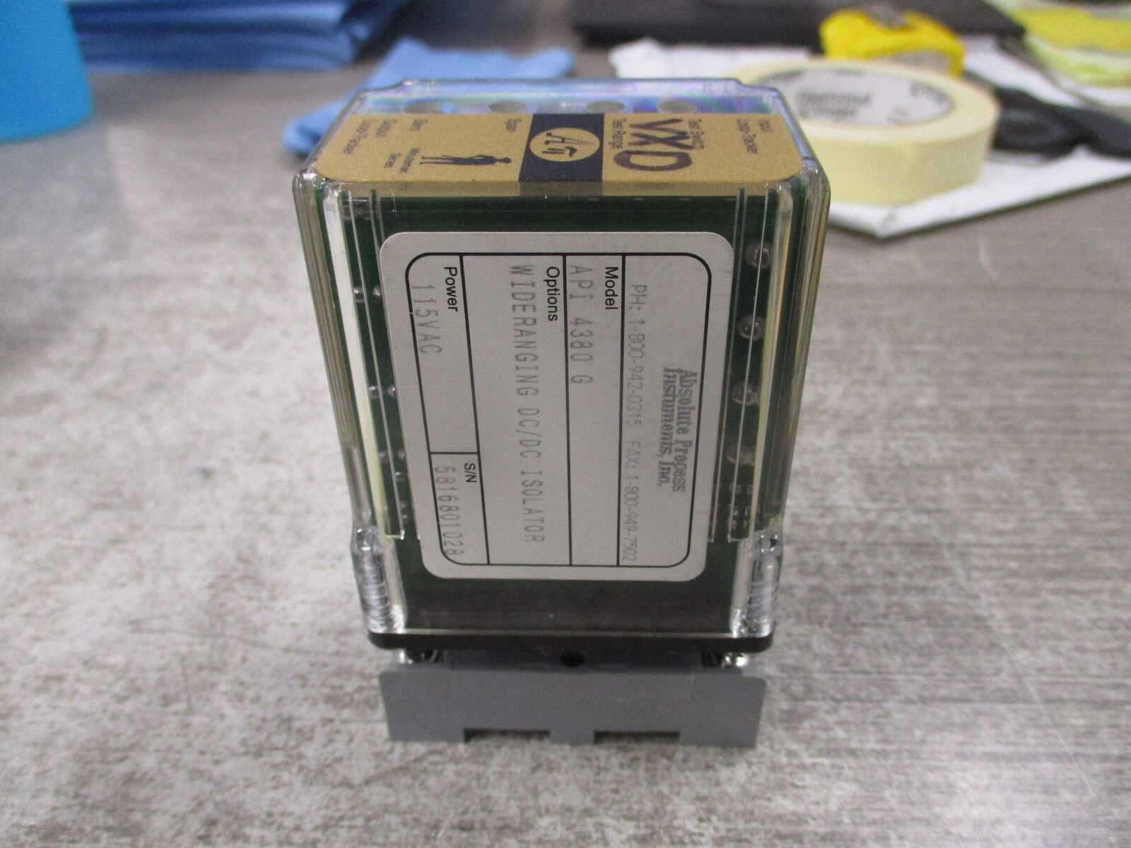 Absolute Process Instruments Wideranging DC/DC Isolator API 4380 G 115VAC W/Base