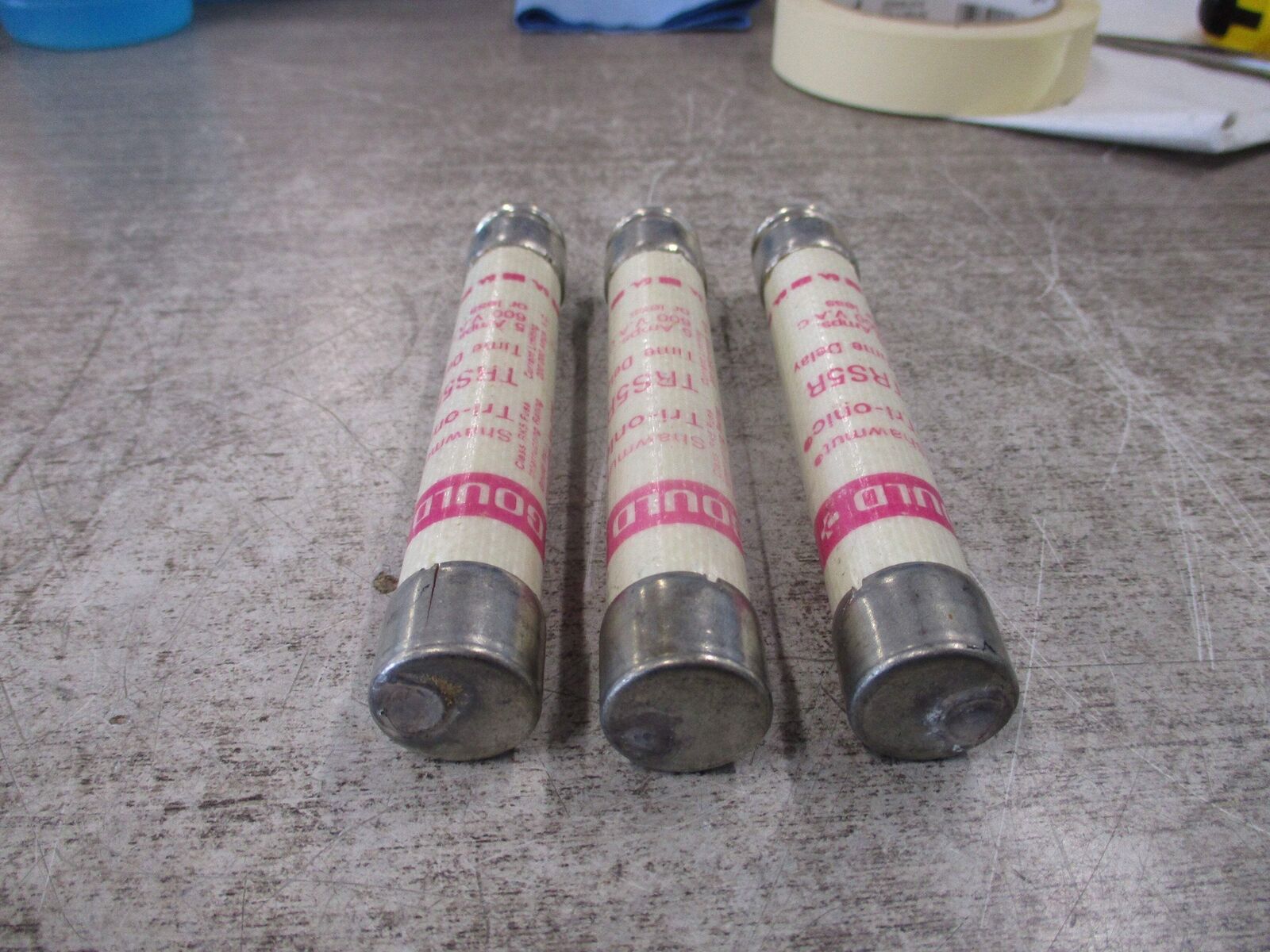 Gould Shawmut Tri-Onic Fuse TRS5R 5A 600V *Lot of 3* Used