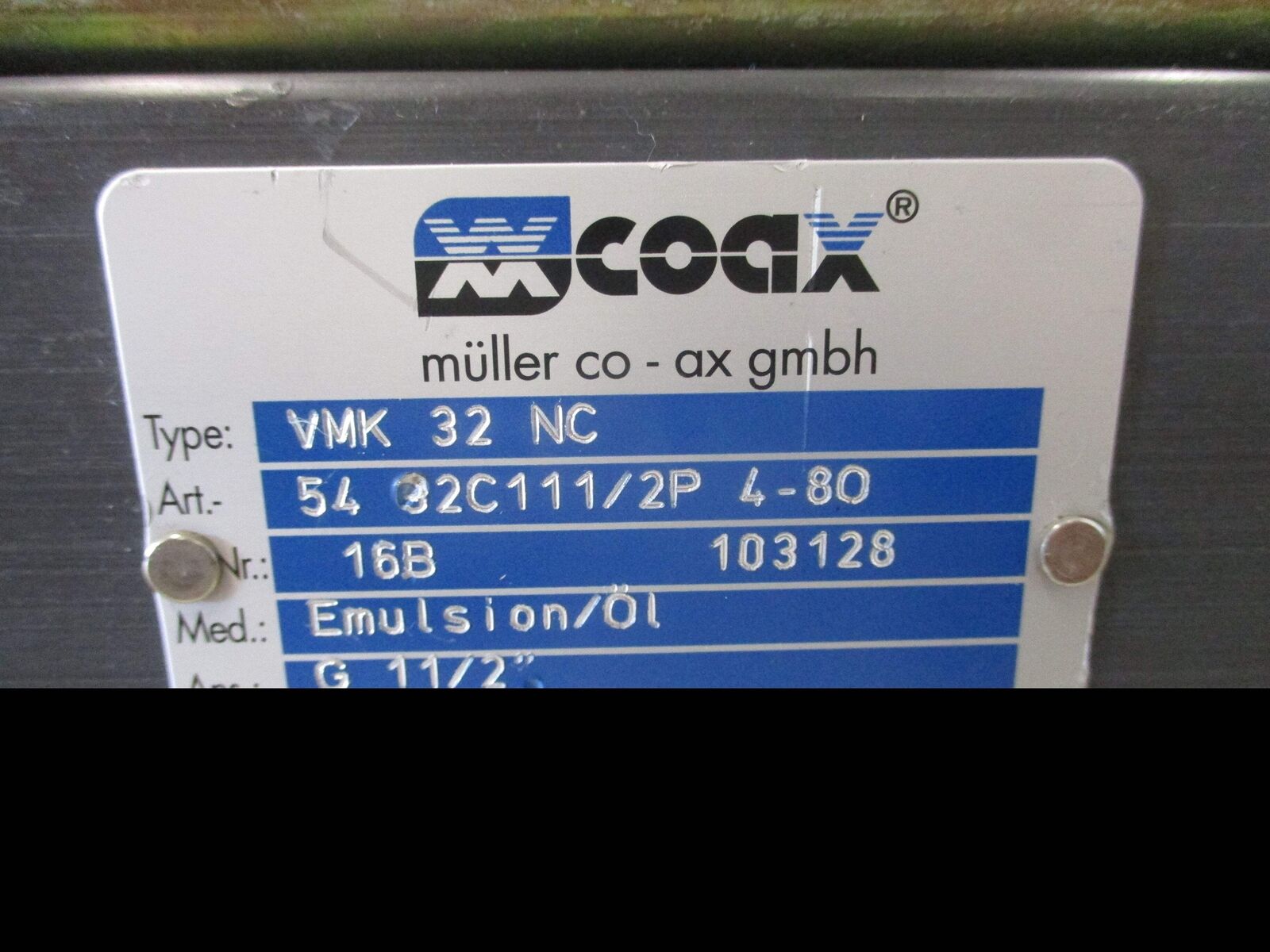 Coax Solenoid Valve VMK 32 NC Used