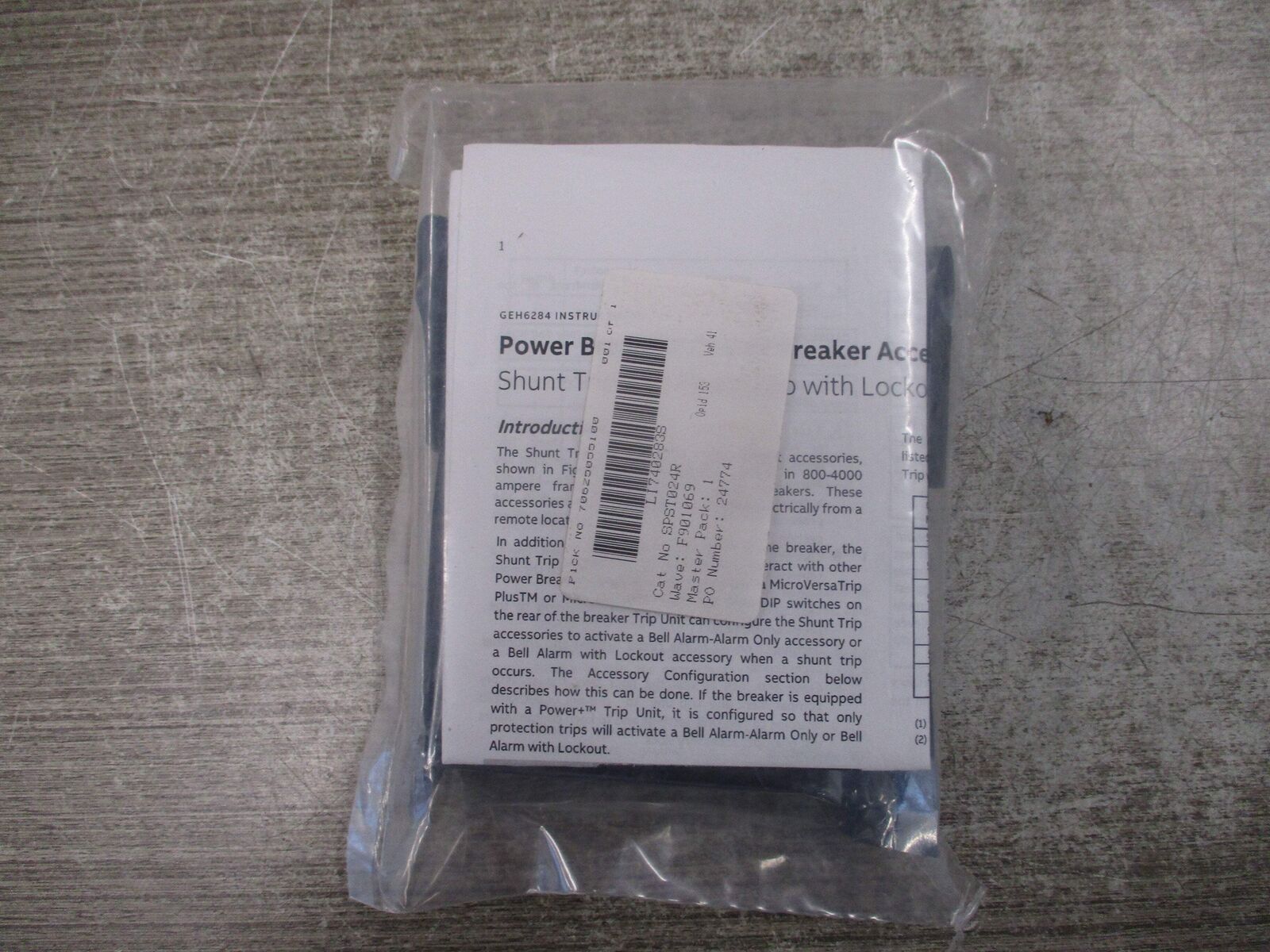 GE Power Break II Shunt Trip SPST024R 24V AC/DC New Surplus