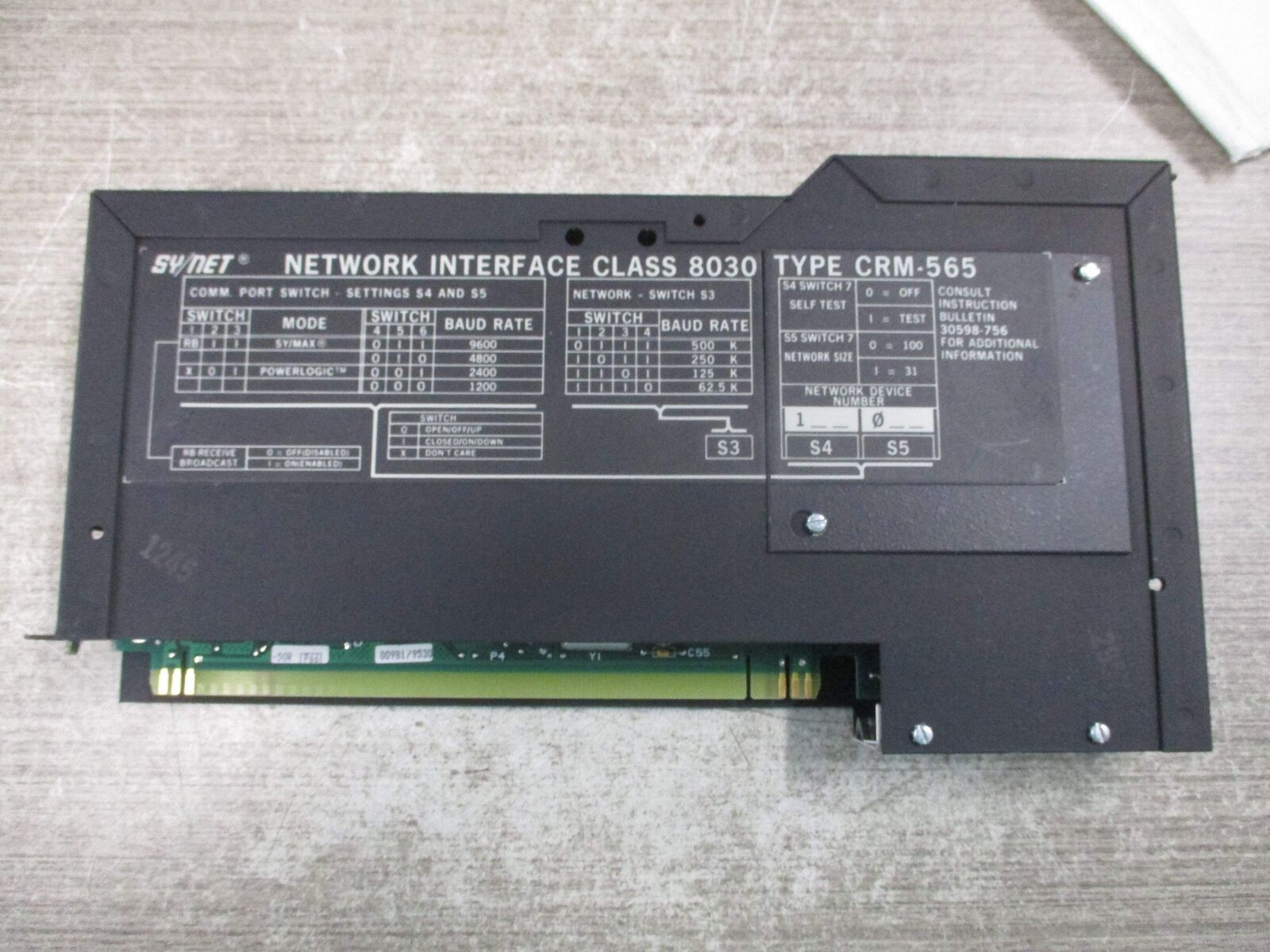 Square D Sy/Net Network Interface Module 8030 CRM-565 Used