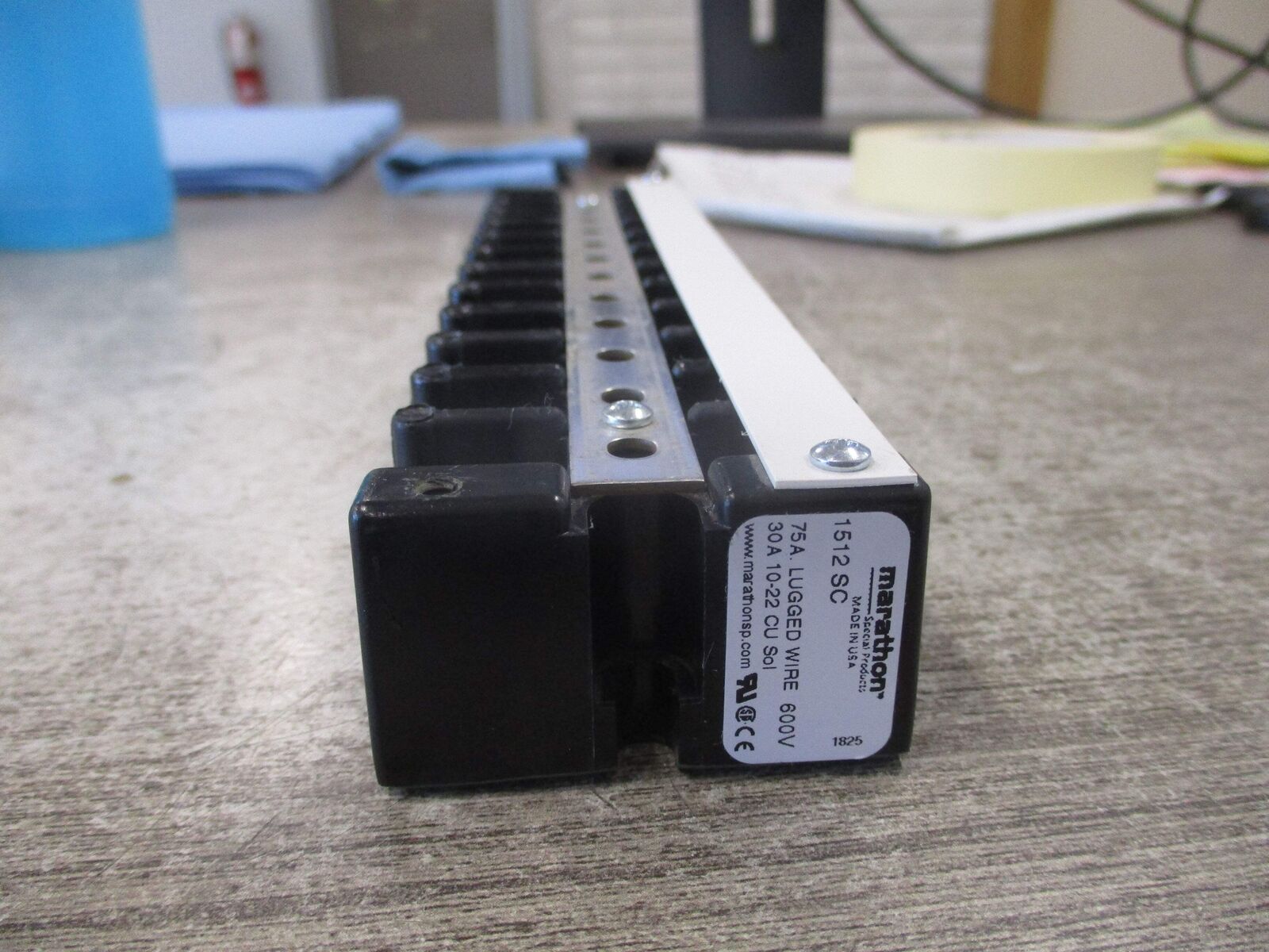 Marathon Terminal Block 1512 SC 30A/75A 600V Used