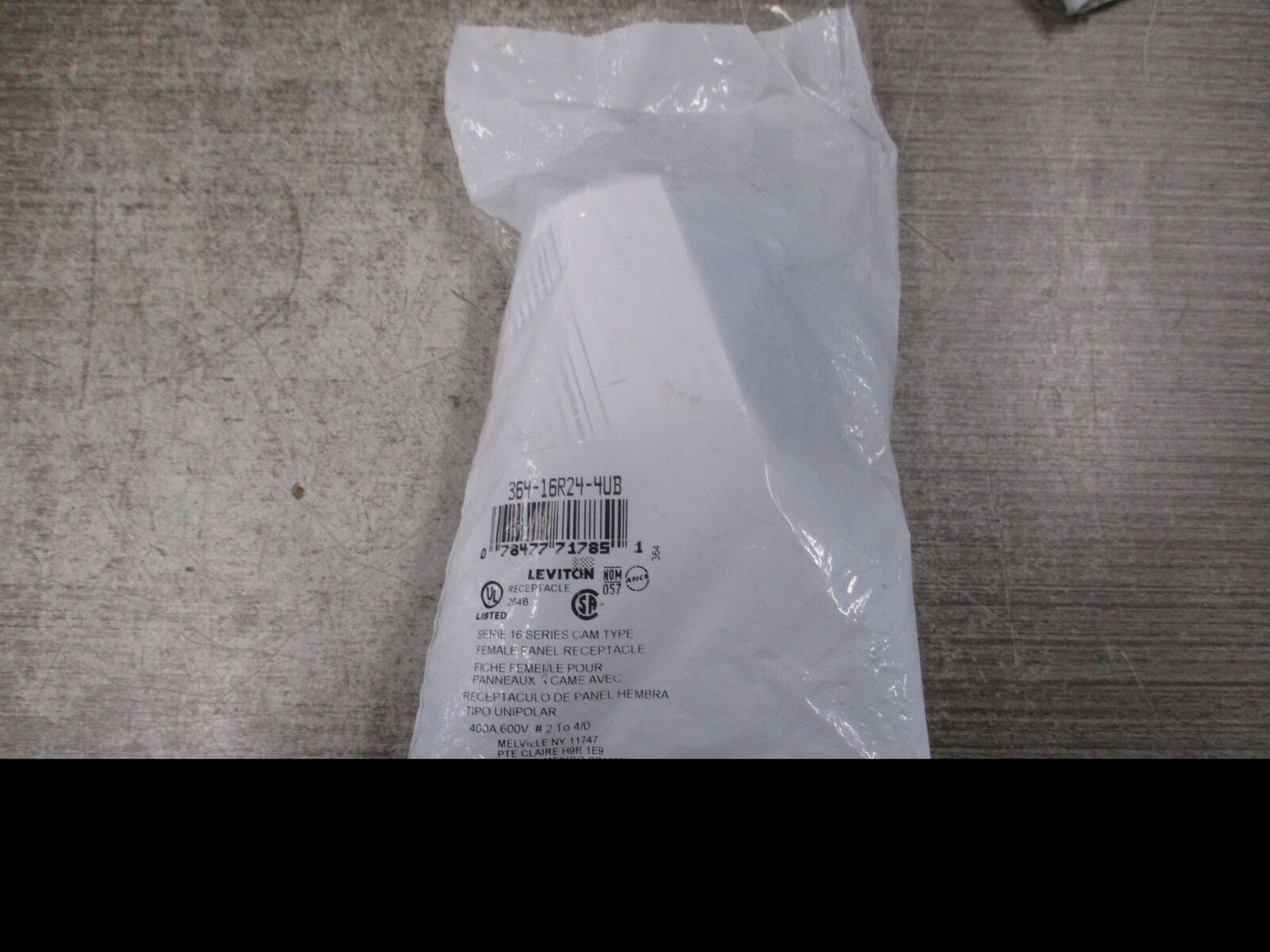 Leviton Female Panel Receptacle 364-16R24-4UB 400A 600V New Surplus