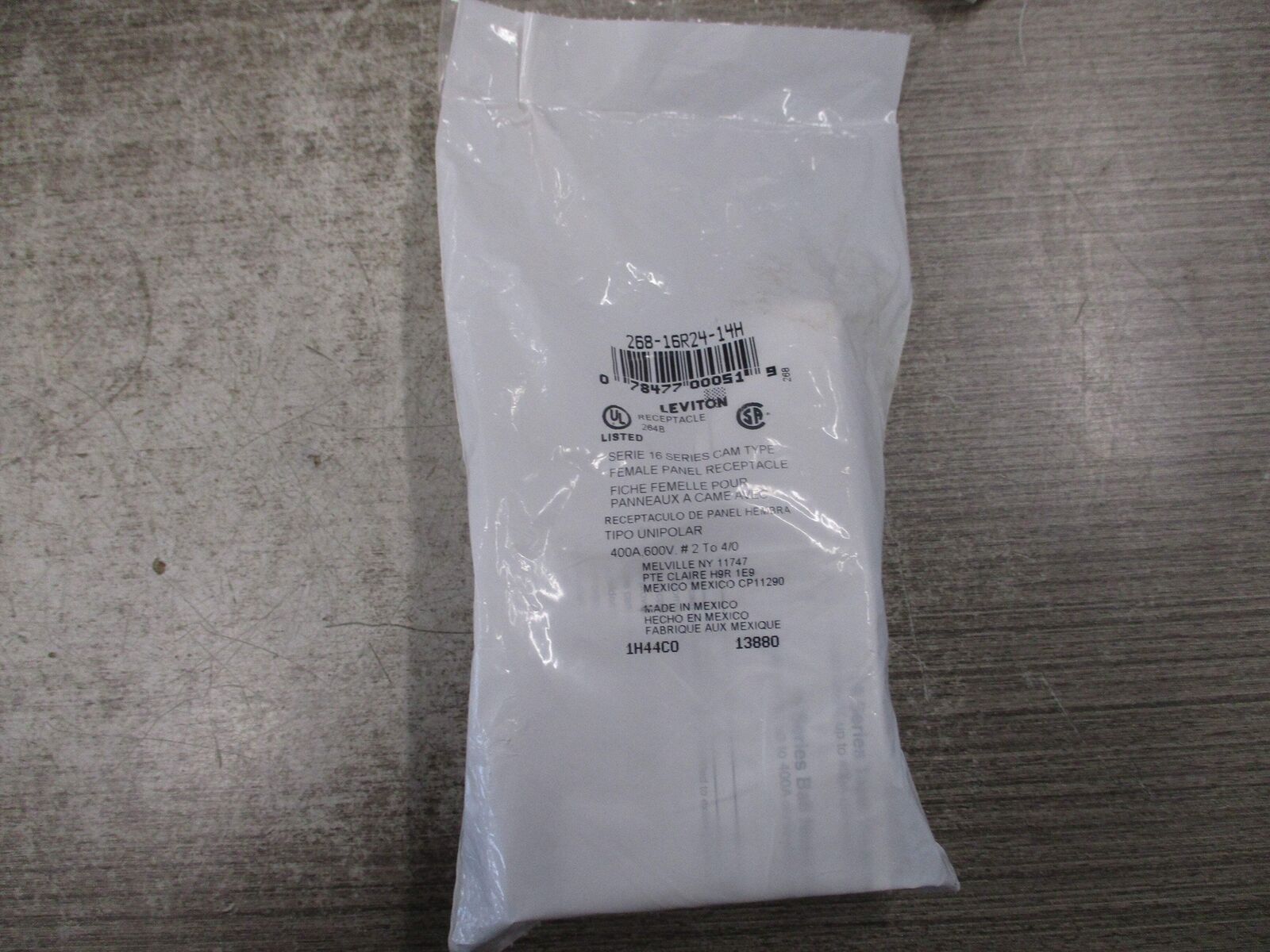 Leviton Female Panel Receptacle 268-16R24-14H 400A 600V New Surplus