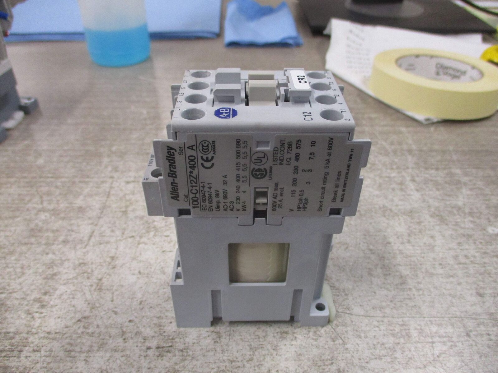 Allen- Bradley Contactor 100-C12Z*400 Ser. A 110VDC Coil 25A 600V Used