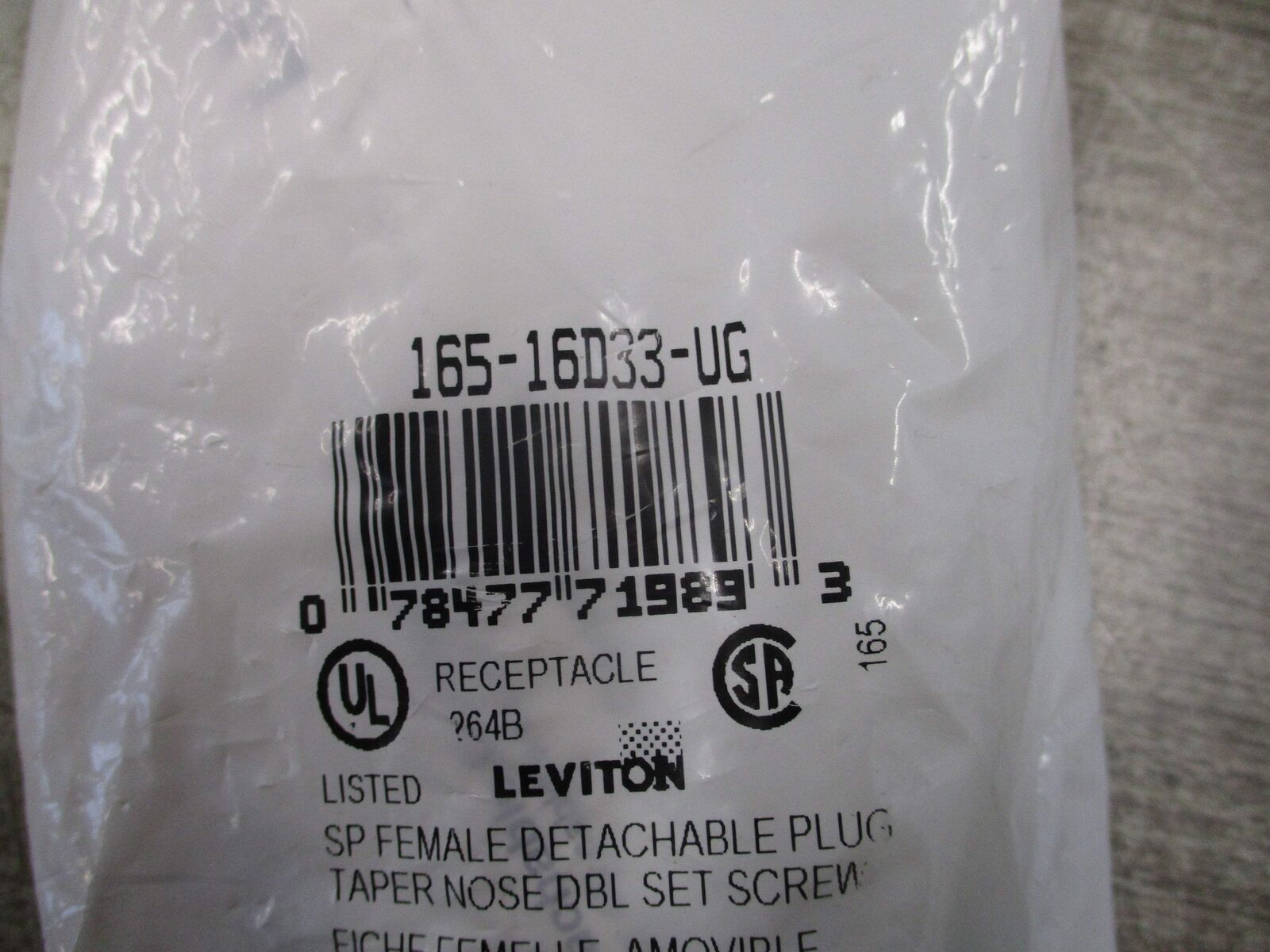 Leviton SP Female Detachable Plug 165-16D33-UG 400A 600V New Surplus