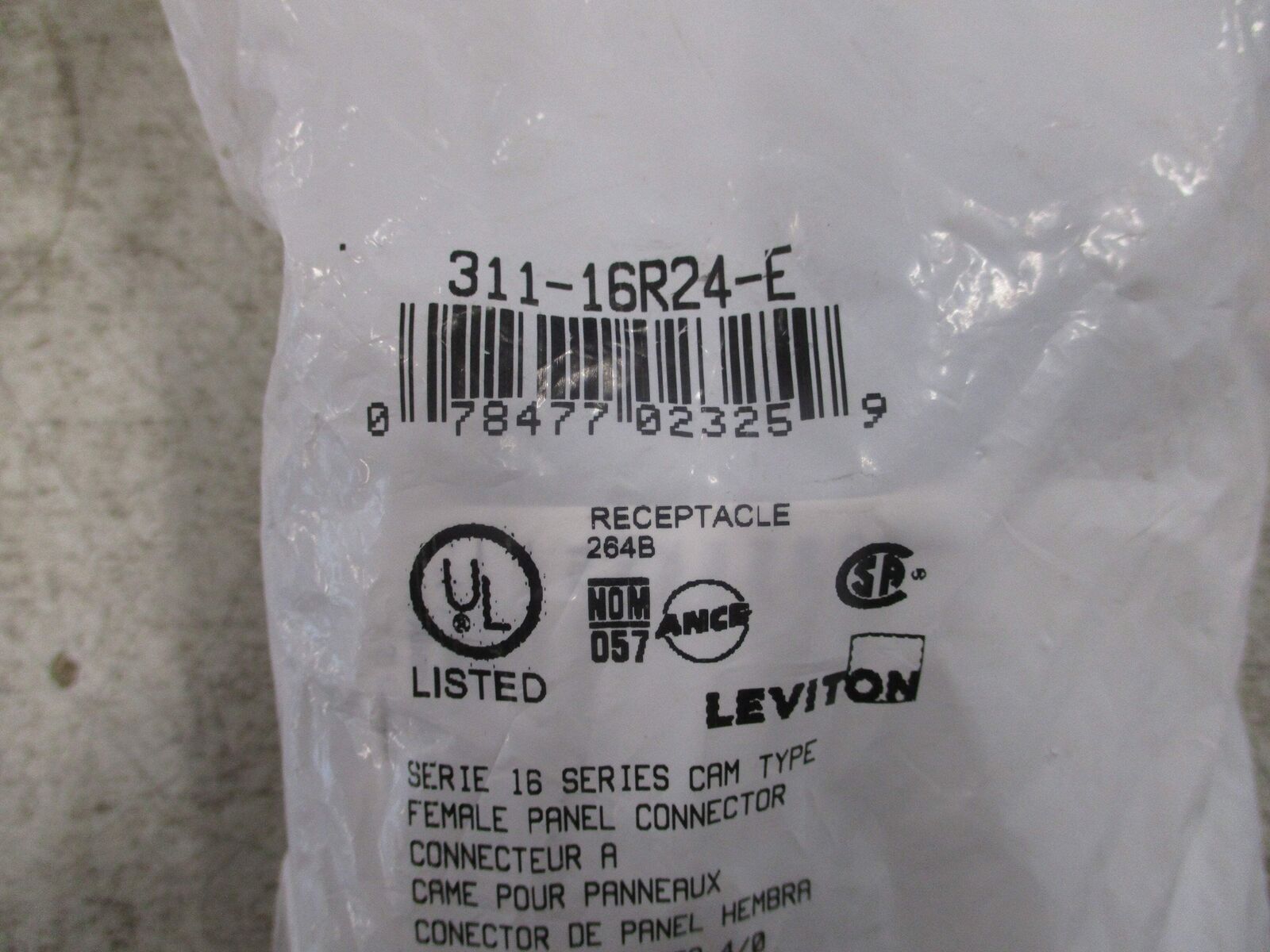 Leviton Female Panel Connector 311-16R24-E 400A 600V New Surplus