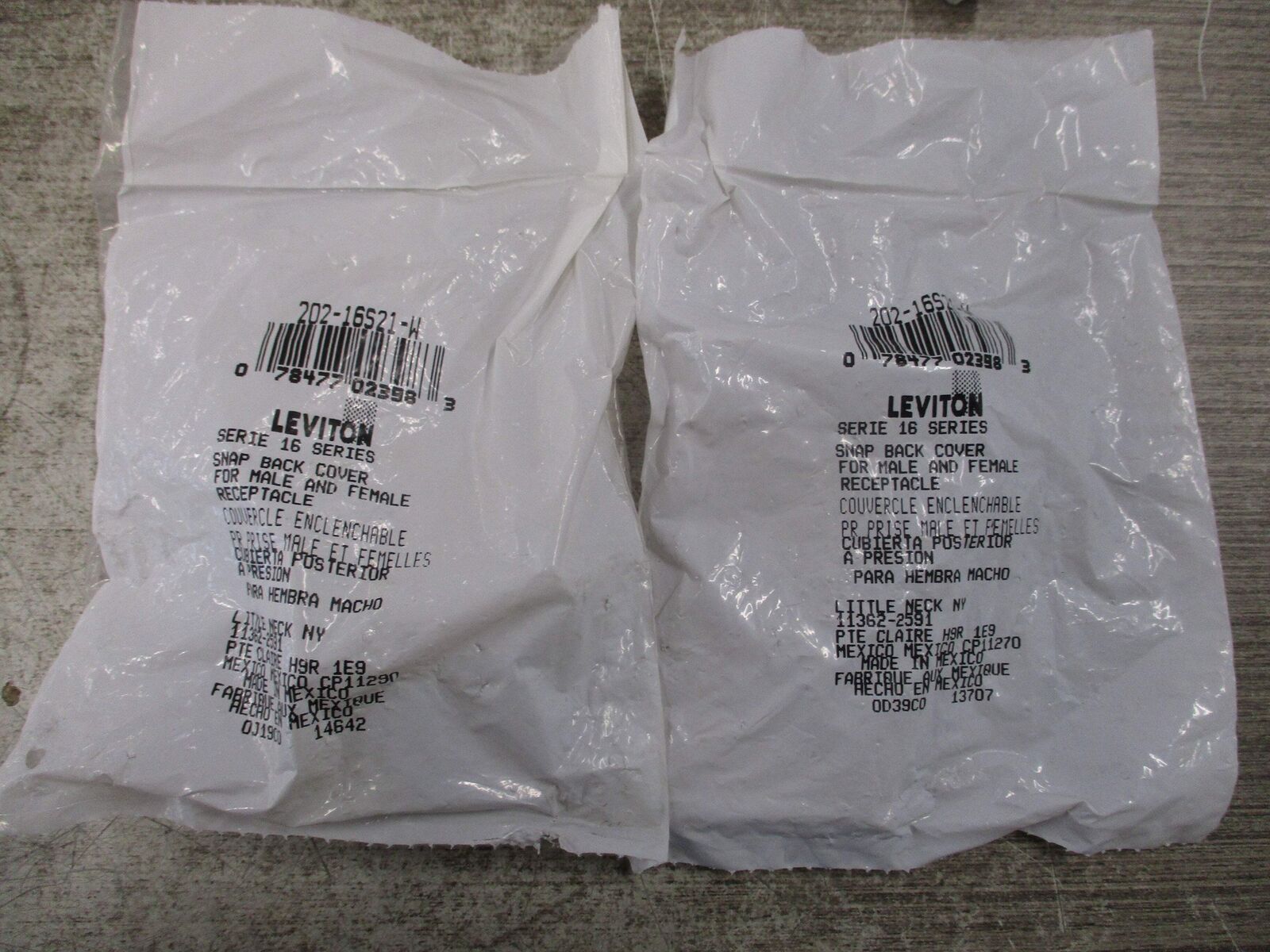 Leviton Snap Back Cover 202-16S21-W *Lot of 2* New Surplus