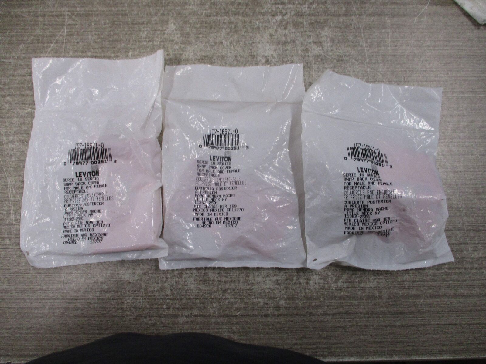 Leviton Snap Back Cover 107-16S21-O *Lot of 3* New Surplus