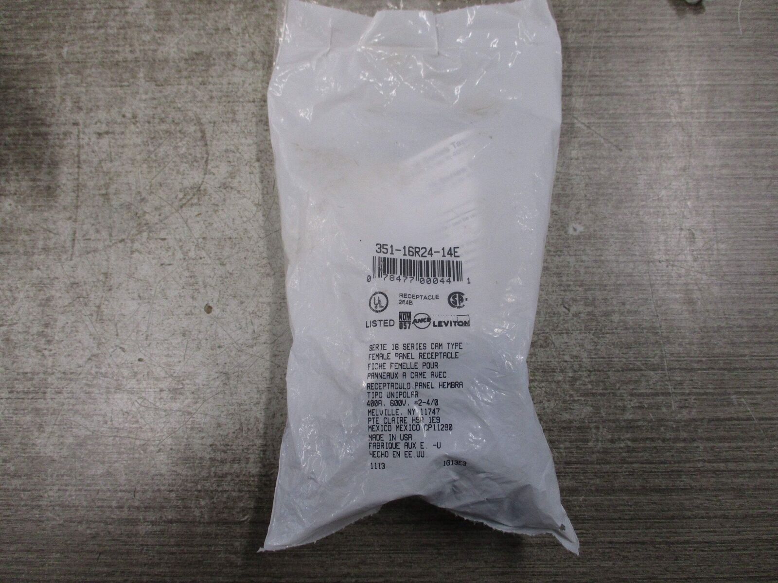 Leviton Female Panel Receptacle 351-16R24-14E 400A 600V New Surplus