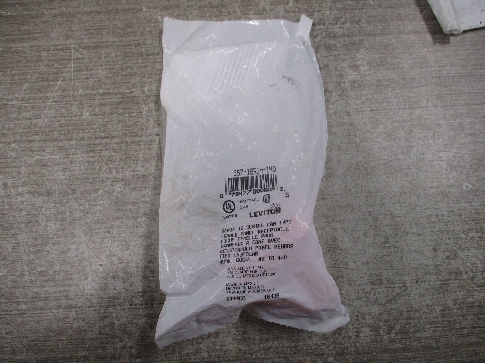 Leviton Female Panel Receptacle 357-16R24-140 400A 600V New Surplus