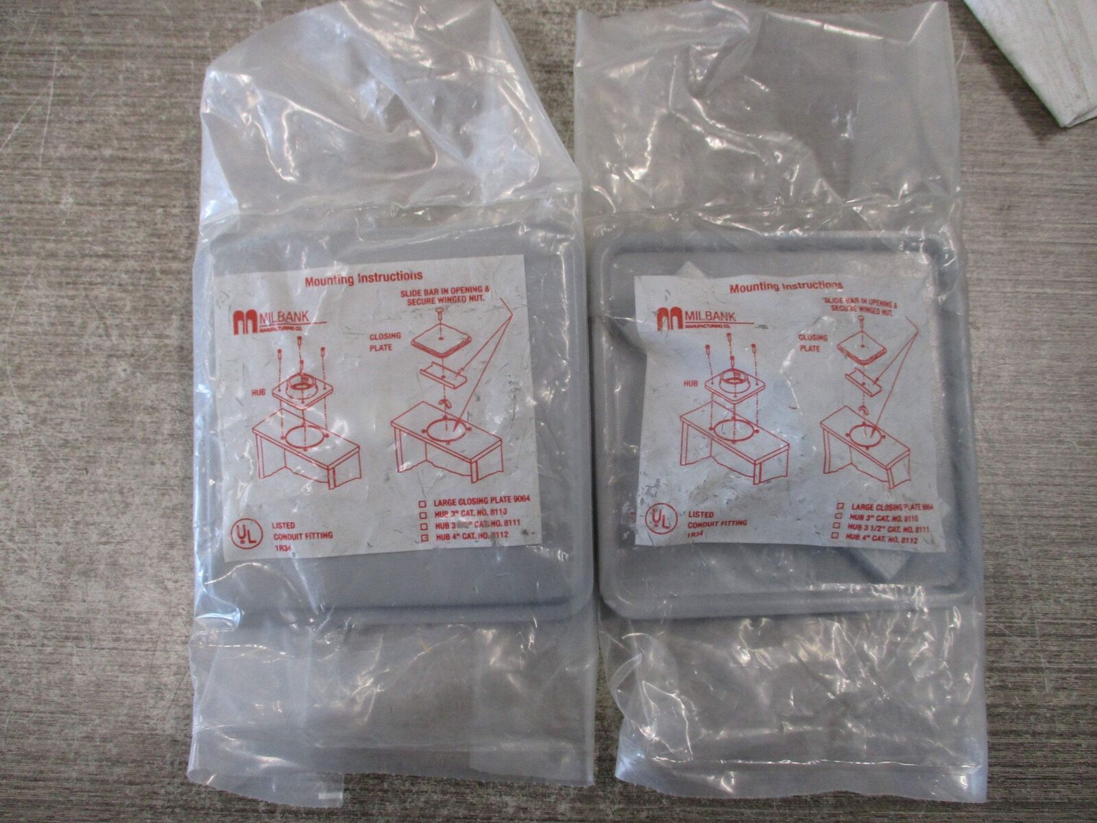 Milbank Closing Plate 9064 *No Box* *Lot of 2* New Surplus