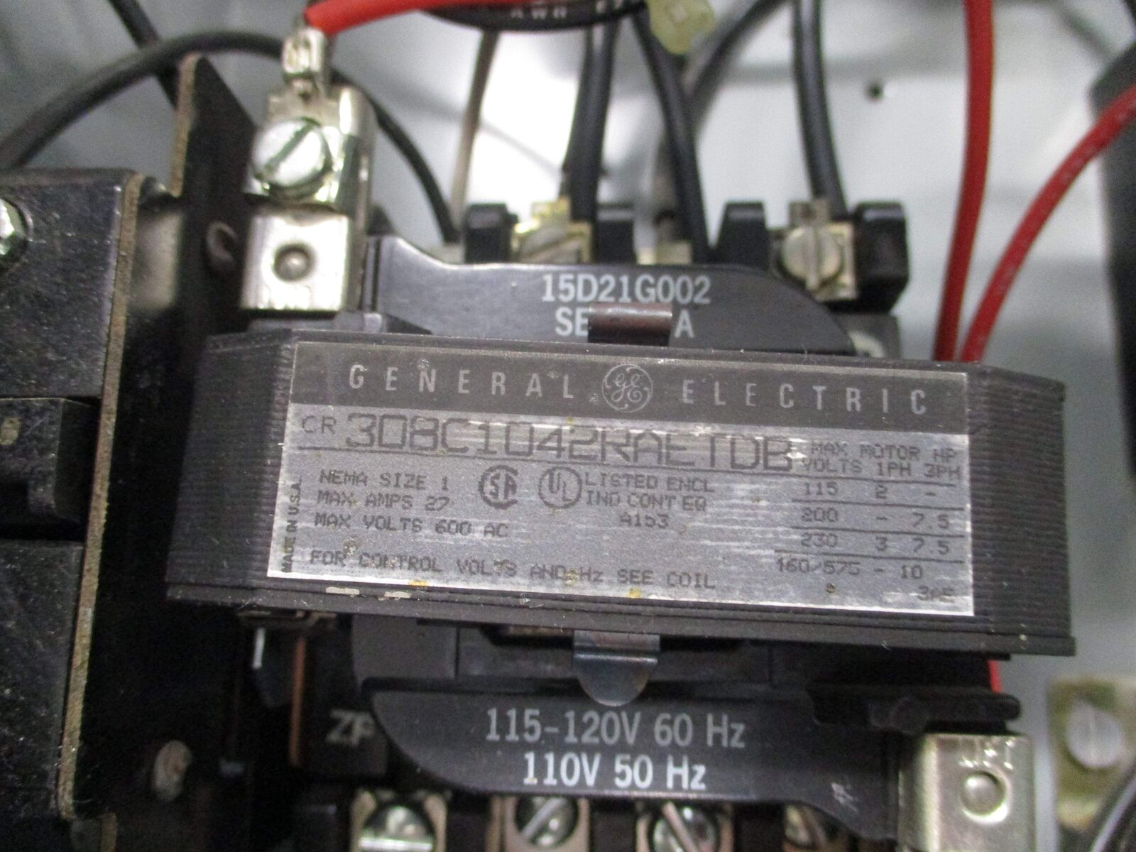 GE Fusible Size 1 Combination CR308C1042RAETDB 115-120V Coil 27A Used