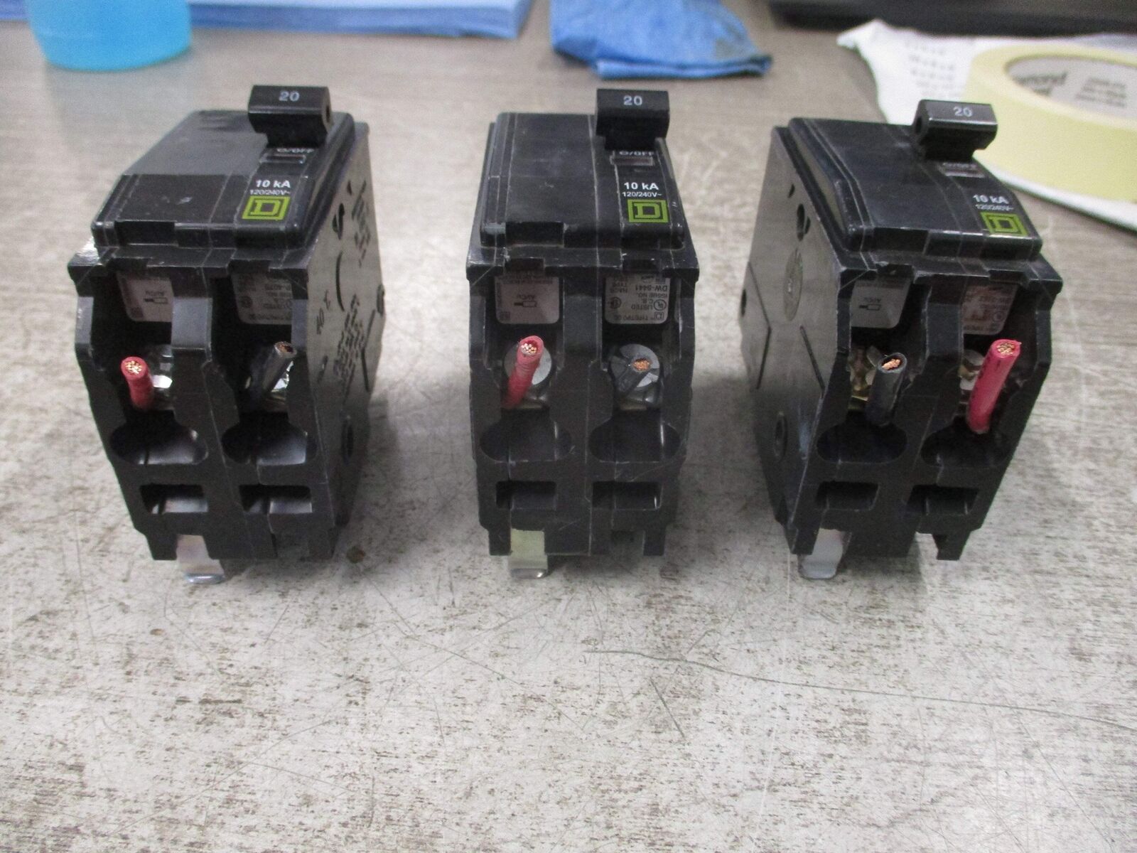 Square D Clip-on Circuit Breaker QO220 20A 120/240V 2P *Lot of 3* Used