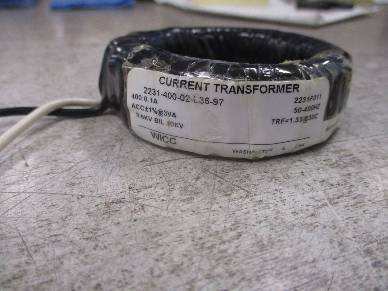 WICC Current Transformer 2231-400-02-L36-97 Ratio 400: 0.1A 50-400Hz 10kV BIL 60