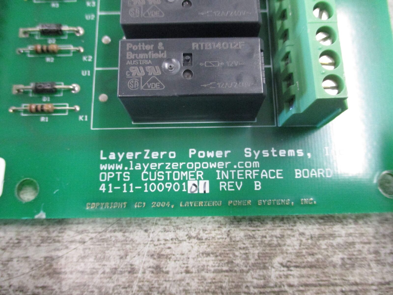LayerZero OPTS Customer Interface Board 41-11-10090101 Rev. B Used