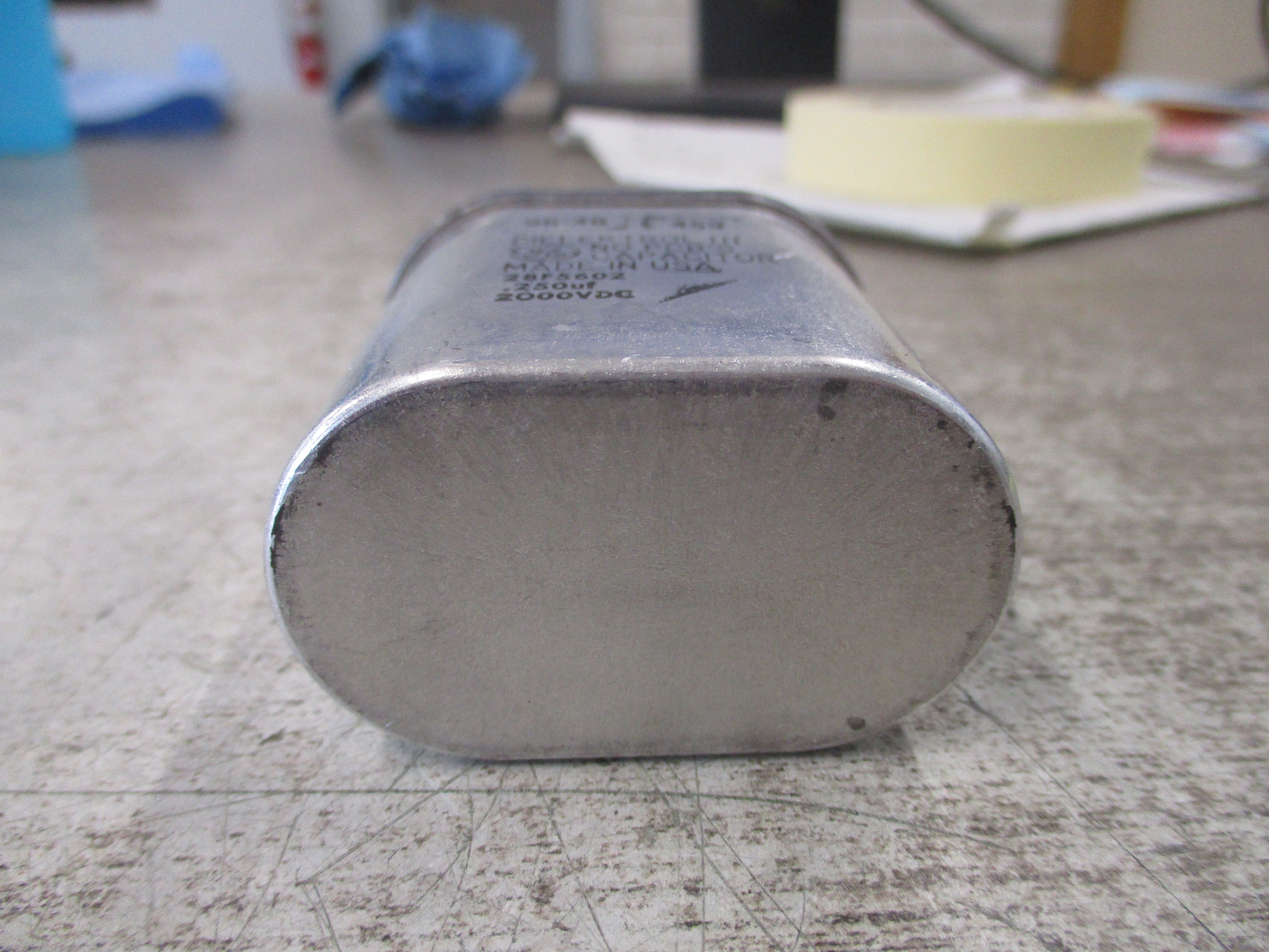 GE Capacitor 28F5602 0.250uf 2000VDC Used