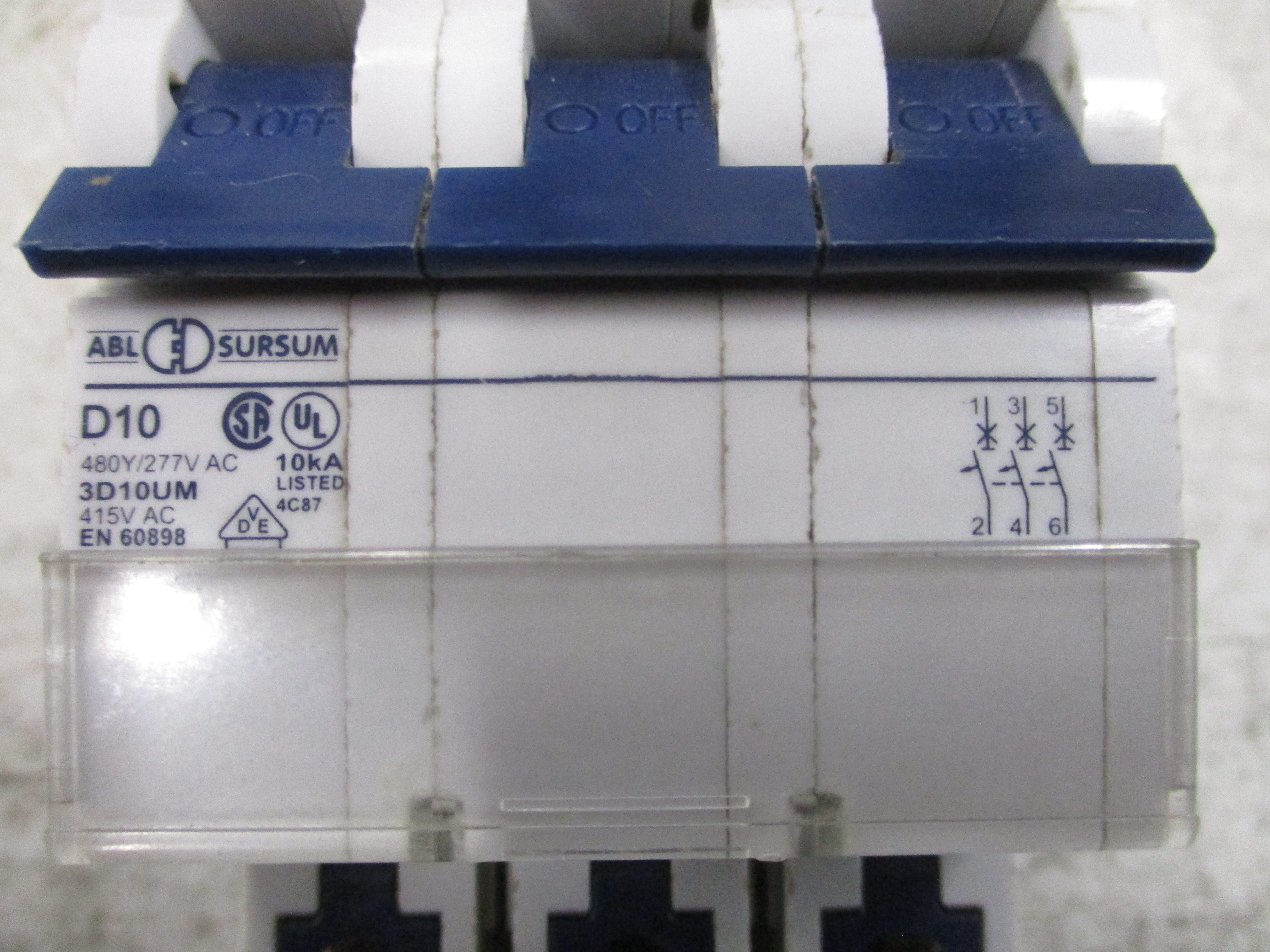 ABL Sursum Circuit Breaker 3D10UM 10A 480Y/277V 3P Used