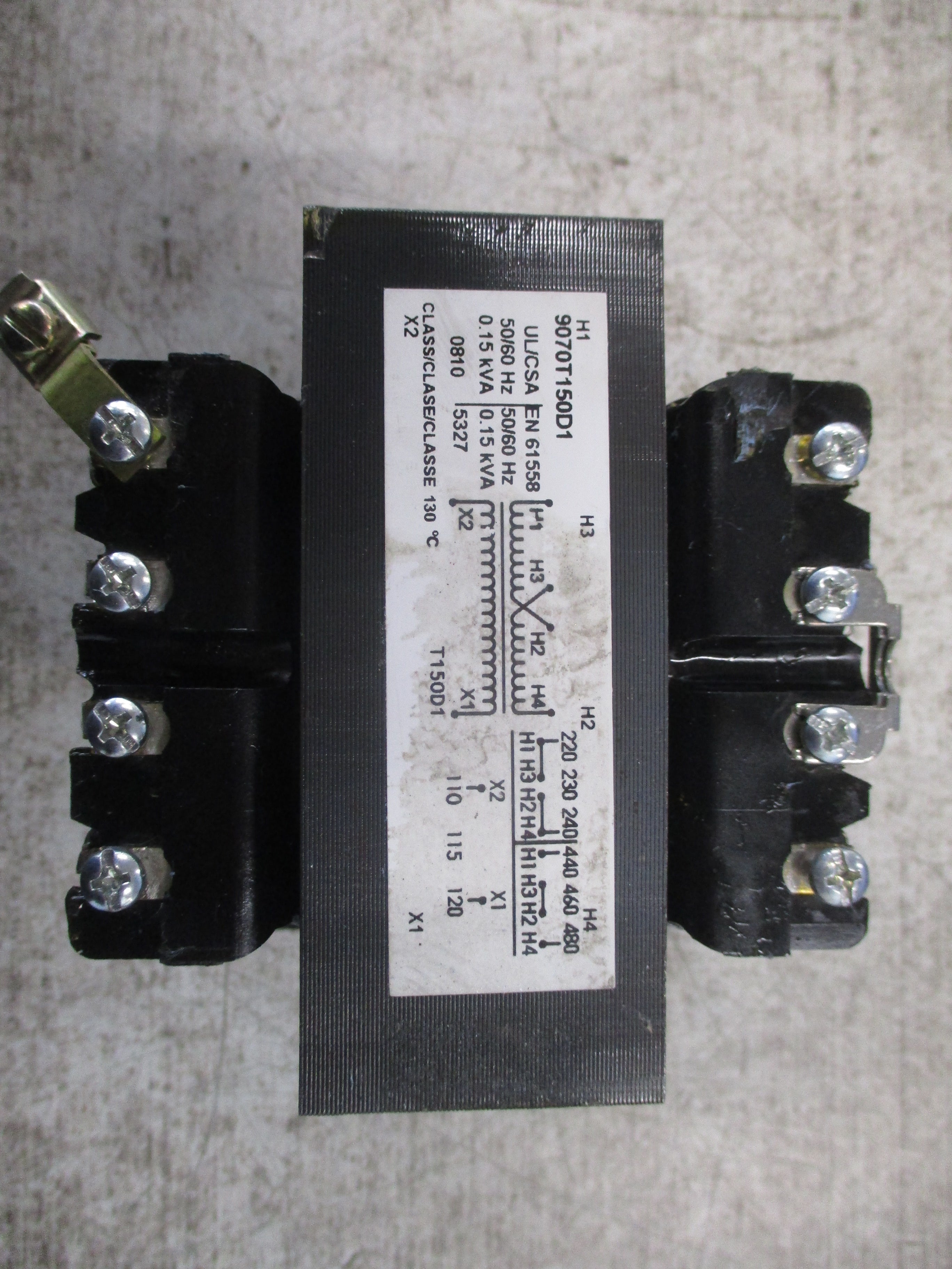 Square D Transformer 9070T150D1 0.15KVA Pri: 240/480V Sec: 120V 50/60Hz Used