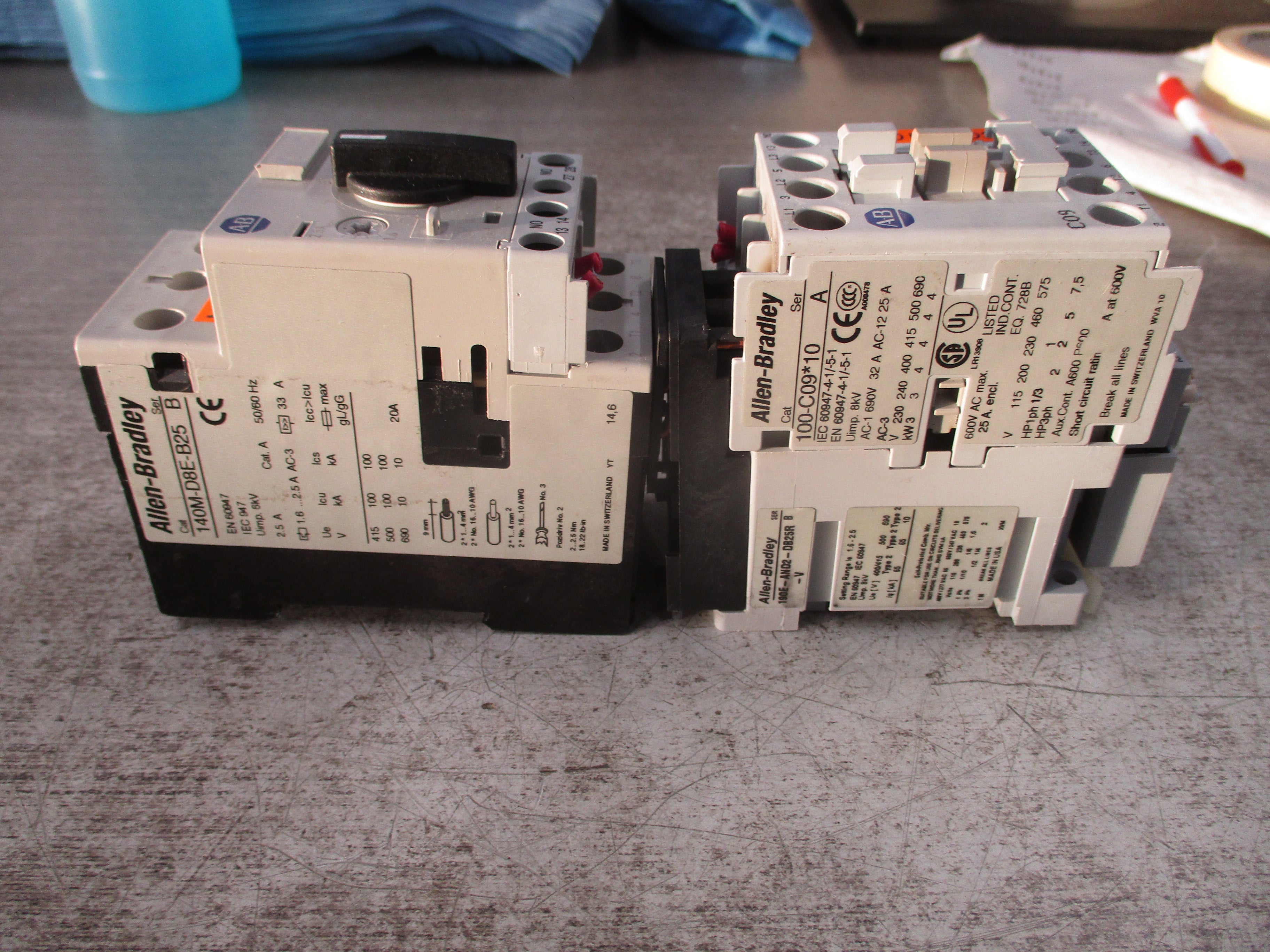 Allen-Bradley Starter 190E-AND2-DB25R-V Ser. B Trip: 1.6-2.5A 120V Coil Used