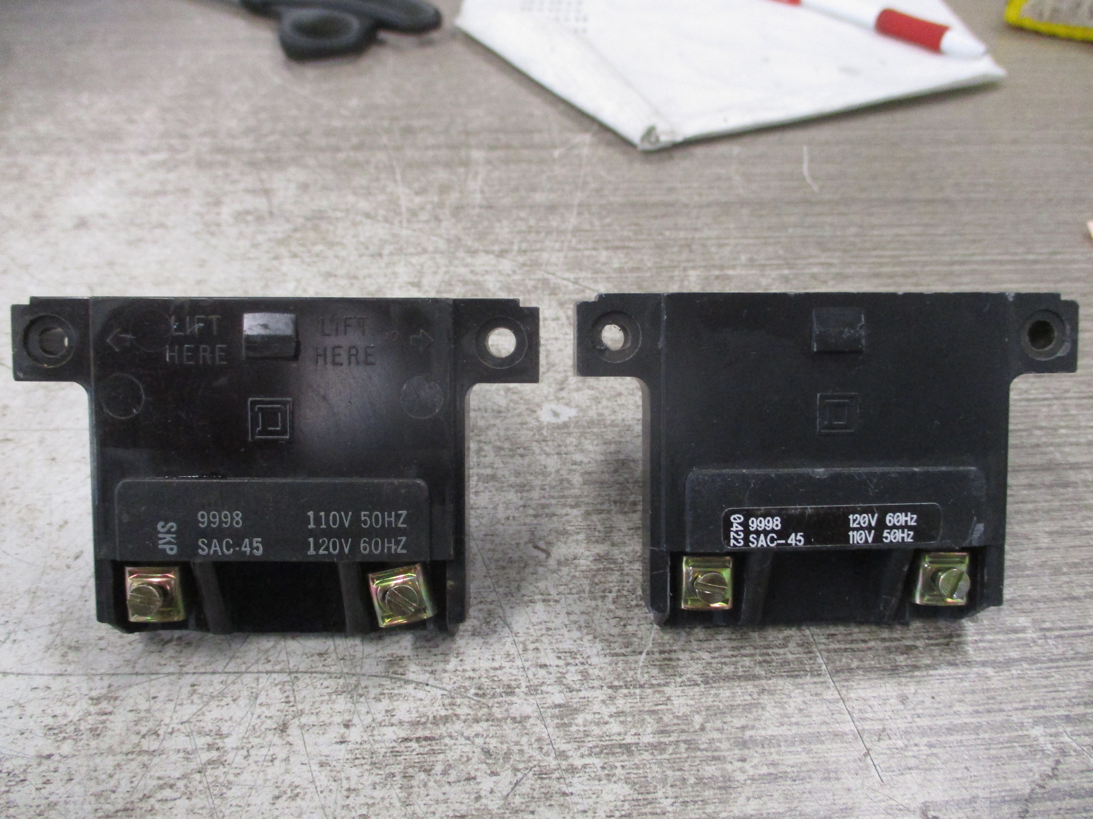 Square D Magnetic Coil 9998 SAC-45 110/120V 50/60Hz *Lot of 2* Used
