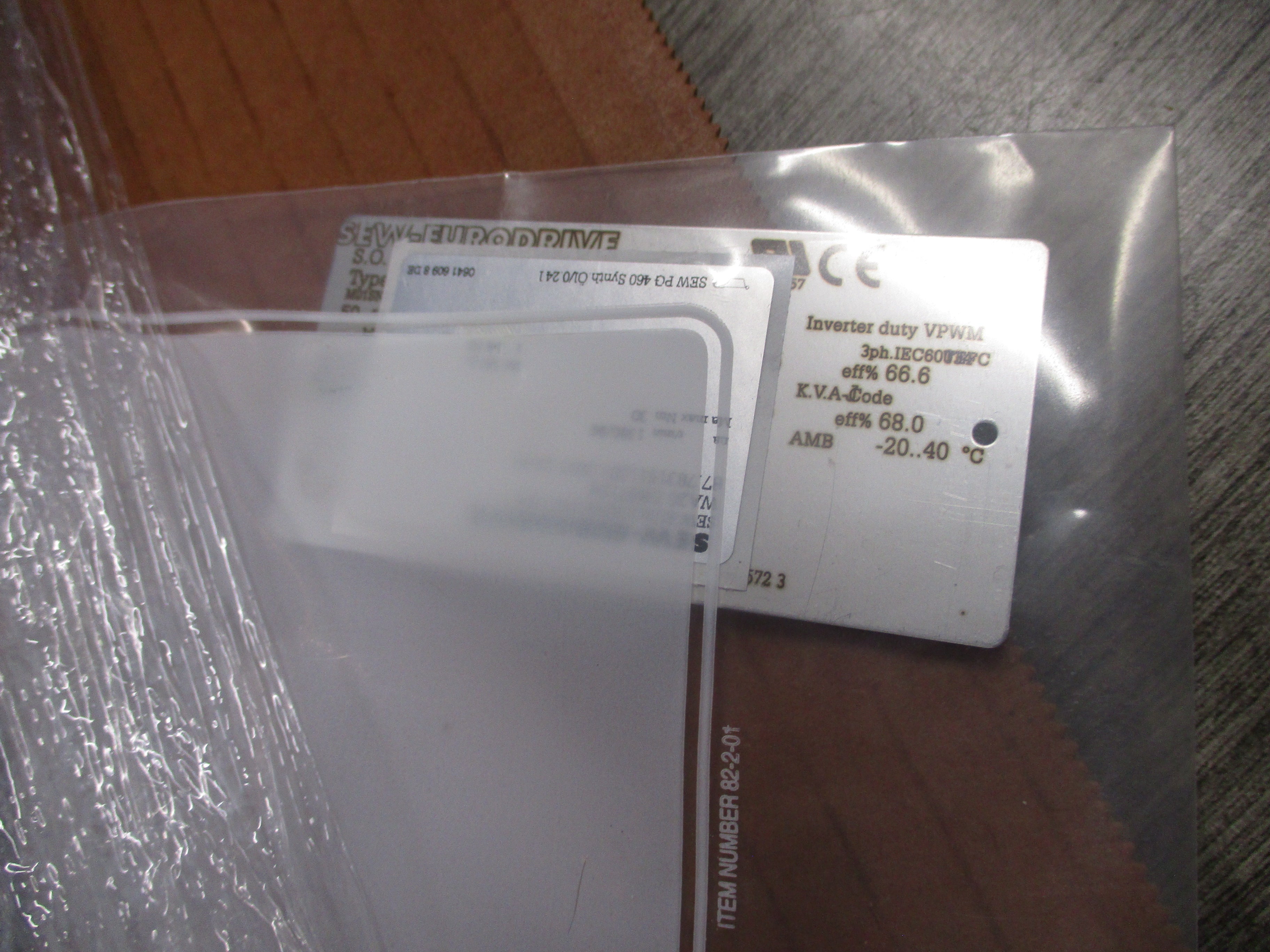 Sew-Eurodrive Gearmotor WA20 DRS71S4 M01SN273 0.5HP Ratio 14.33:1 119RPM Output