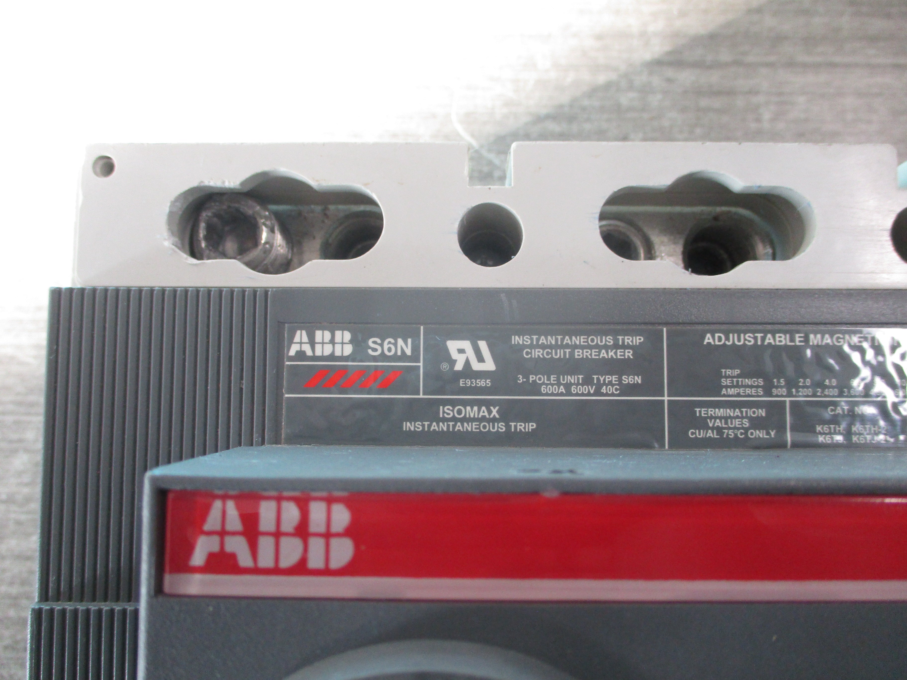 ABB SACE S6 Breaker Disconnect S6N PR211 600A 600V 3P *No Handle* Used