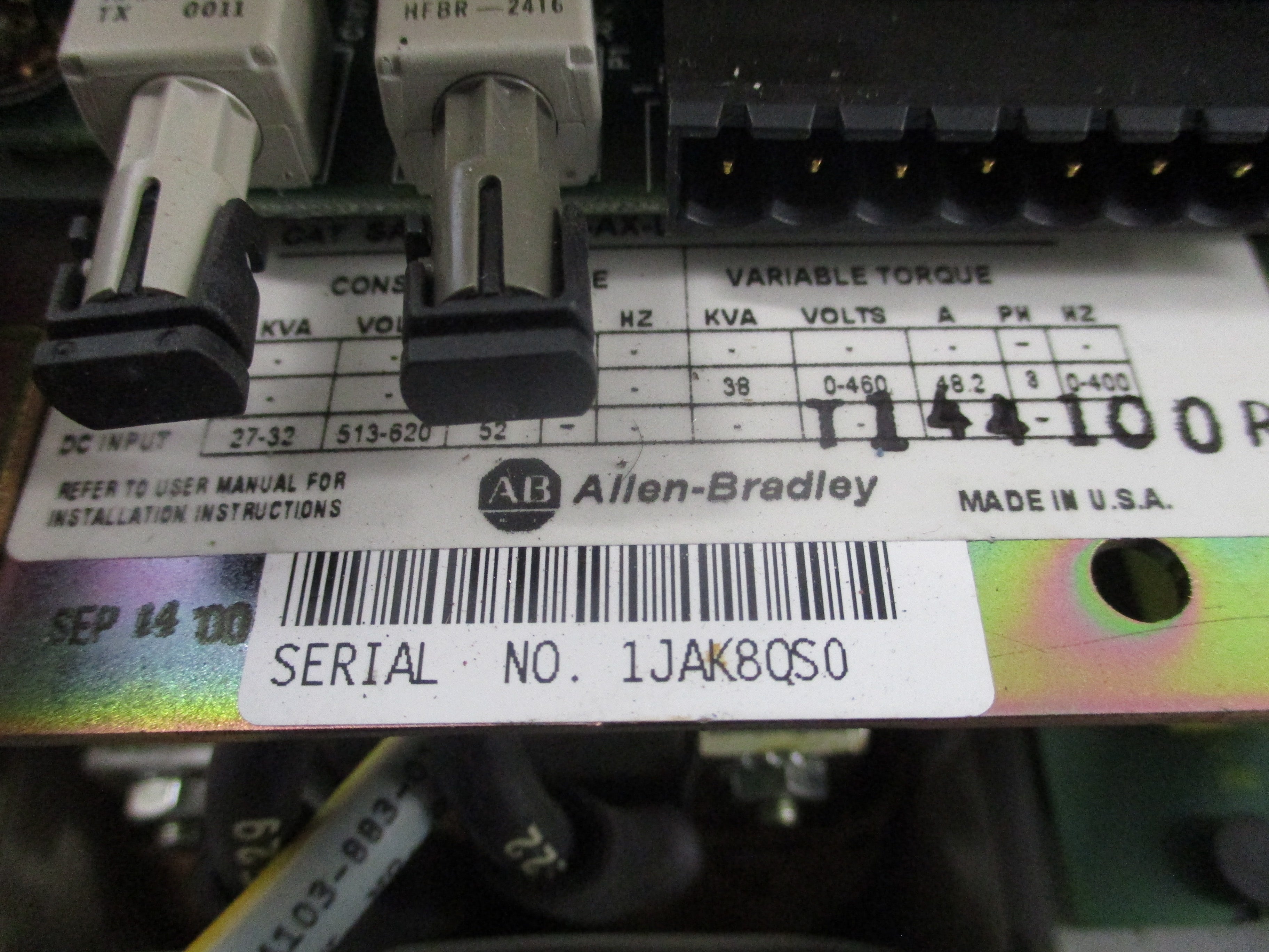 Allen-Bradley DC-AC Drive SA3100-R030-AX-L6R 30HP DC Input: 27-32KVA 513-620V