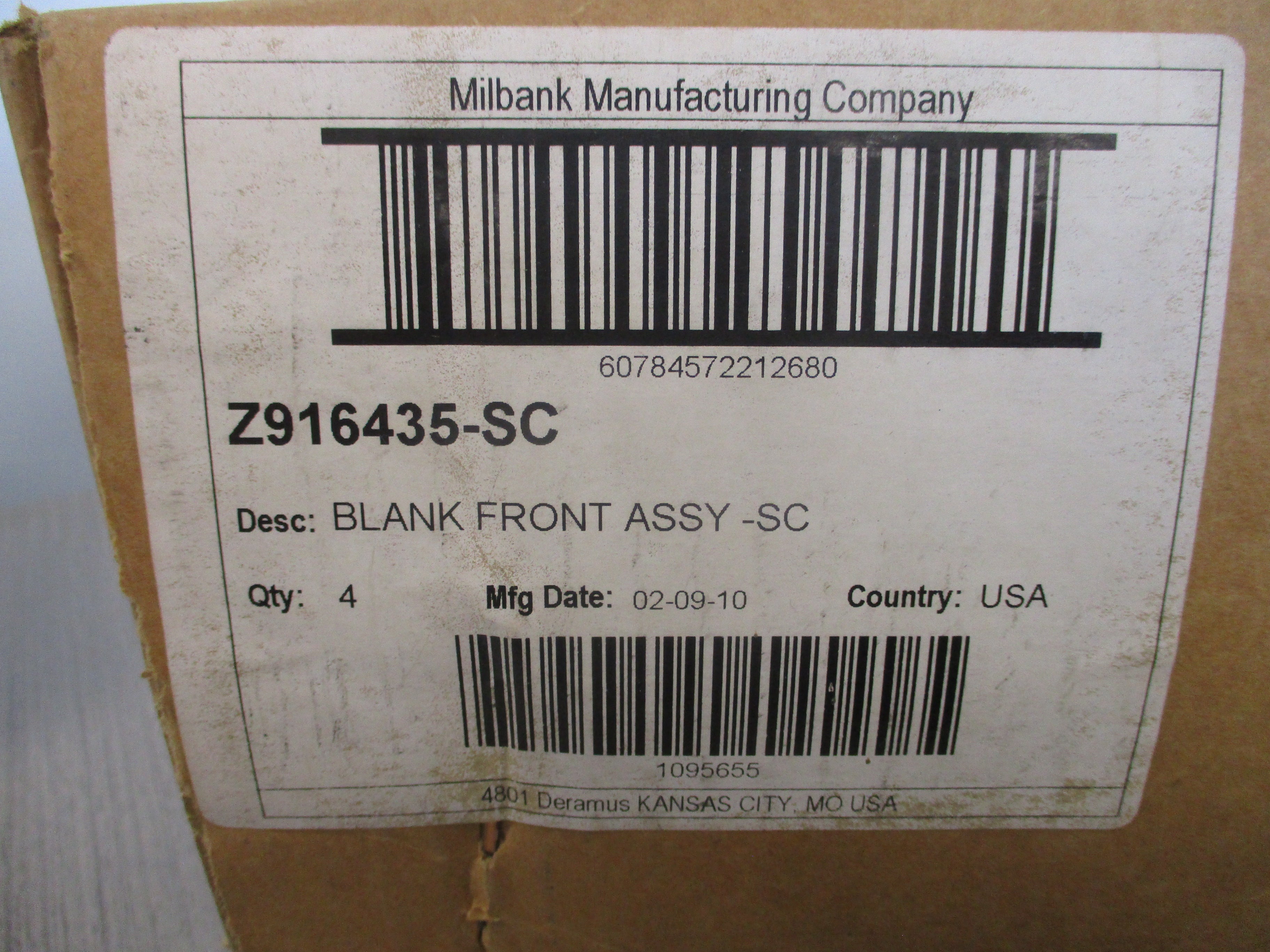 Milbank Meter Socket Blank Front Assembly Z916435-SC *Box of 4* New Surplus