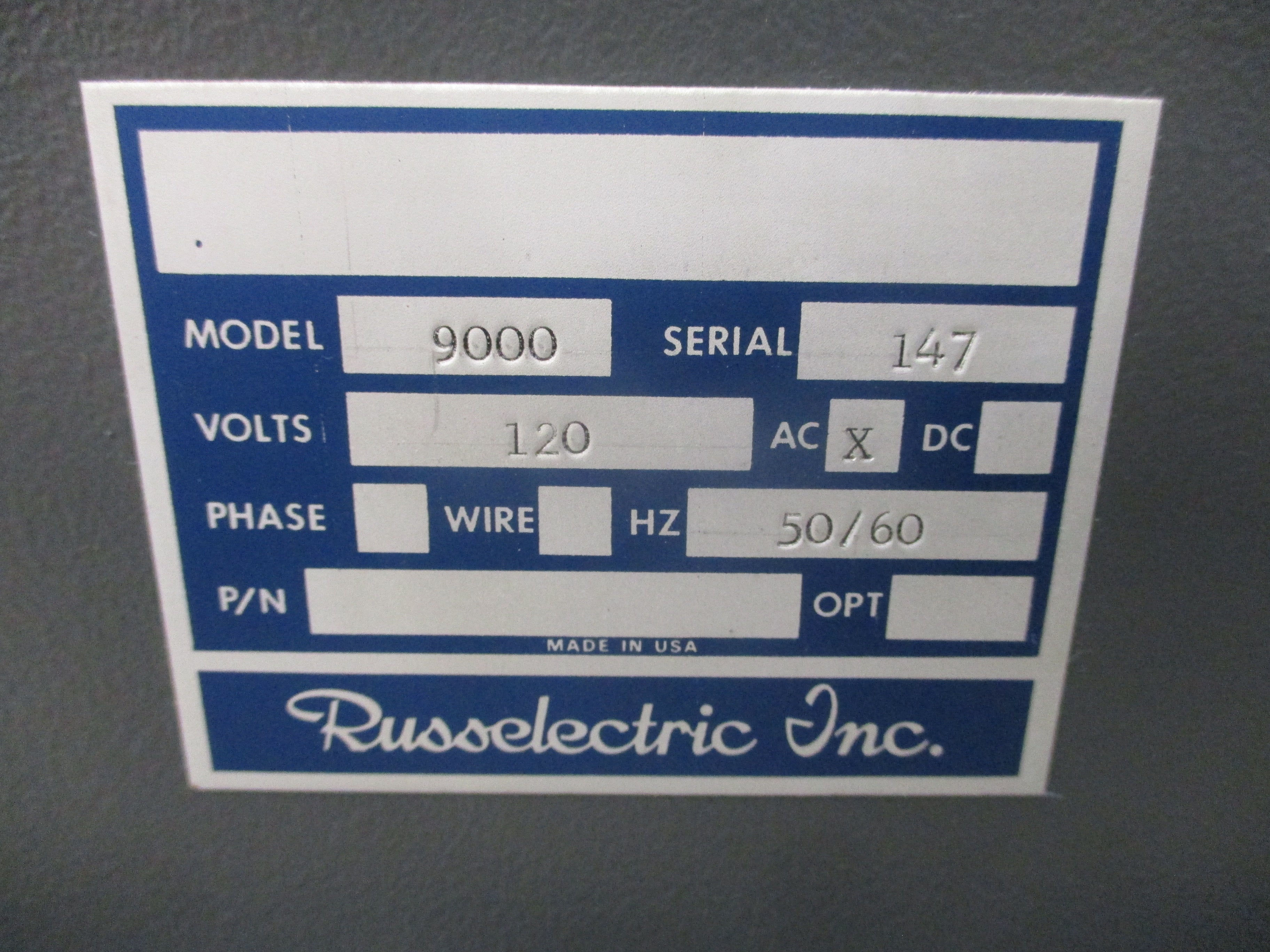 Russelectric Load Sensor 9000 120V 50/60Hz Used
