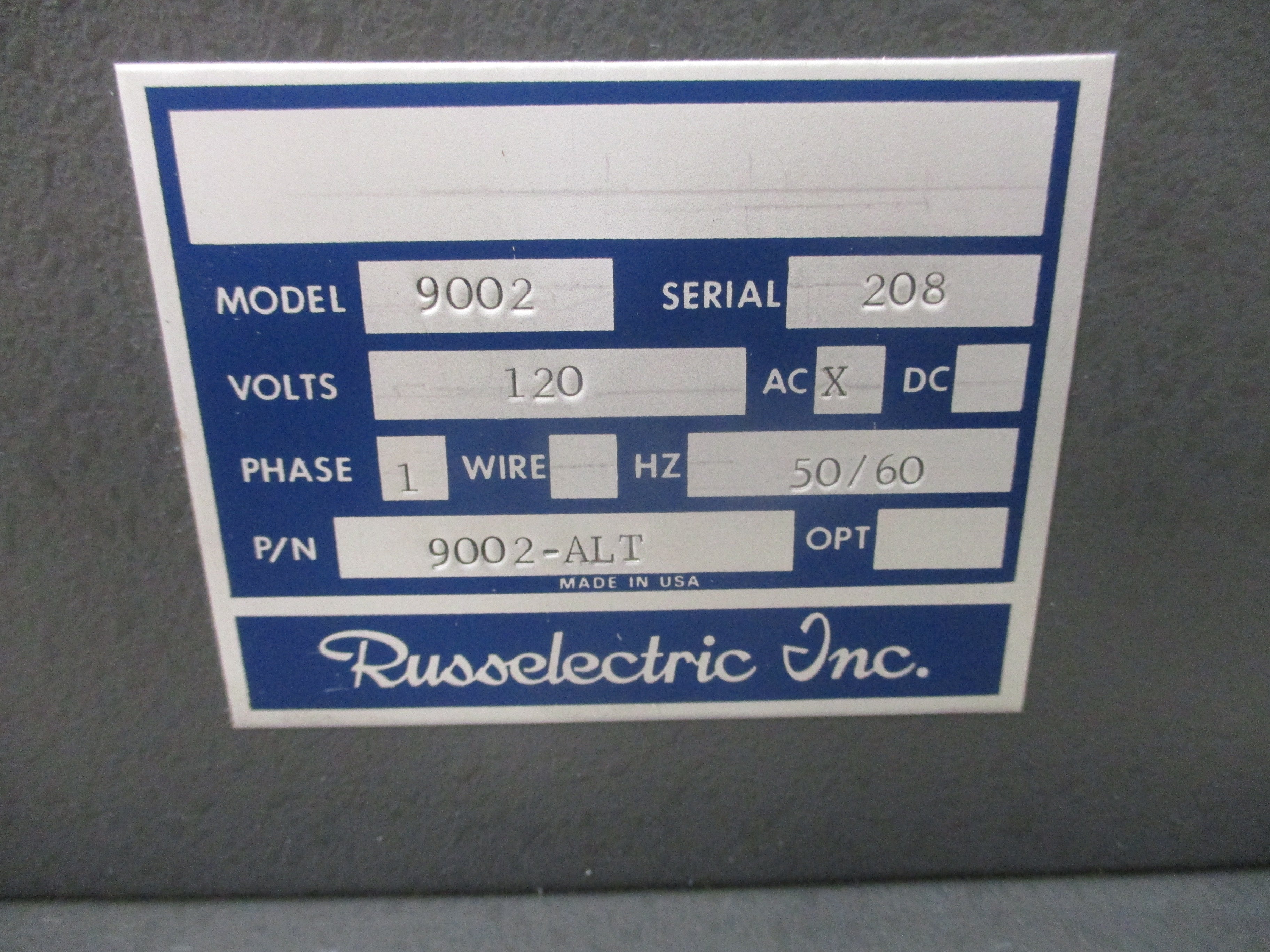 Russelectric Load Decoder 9002-ALT 120V 1Ph 50/60Hz Used