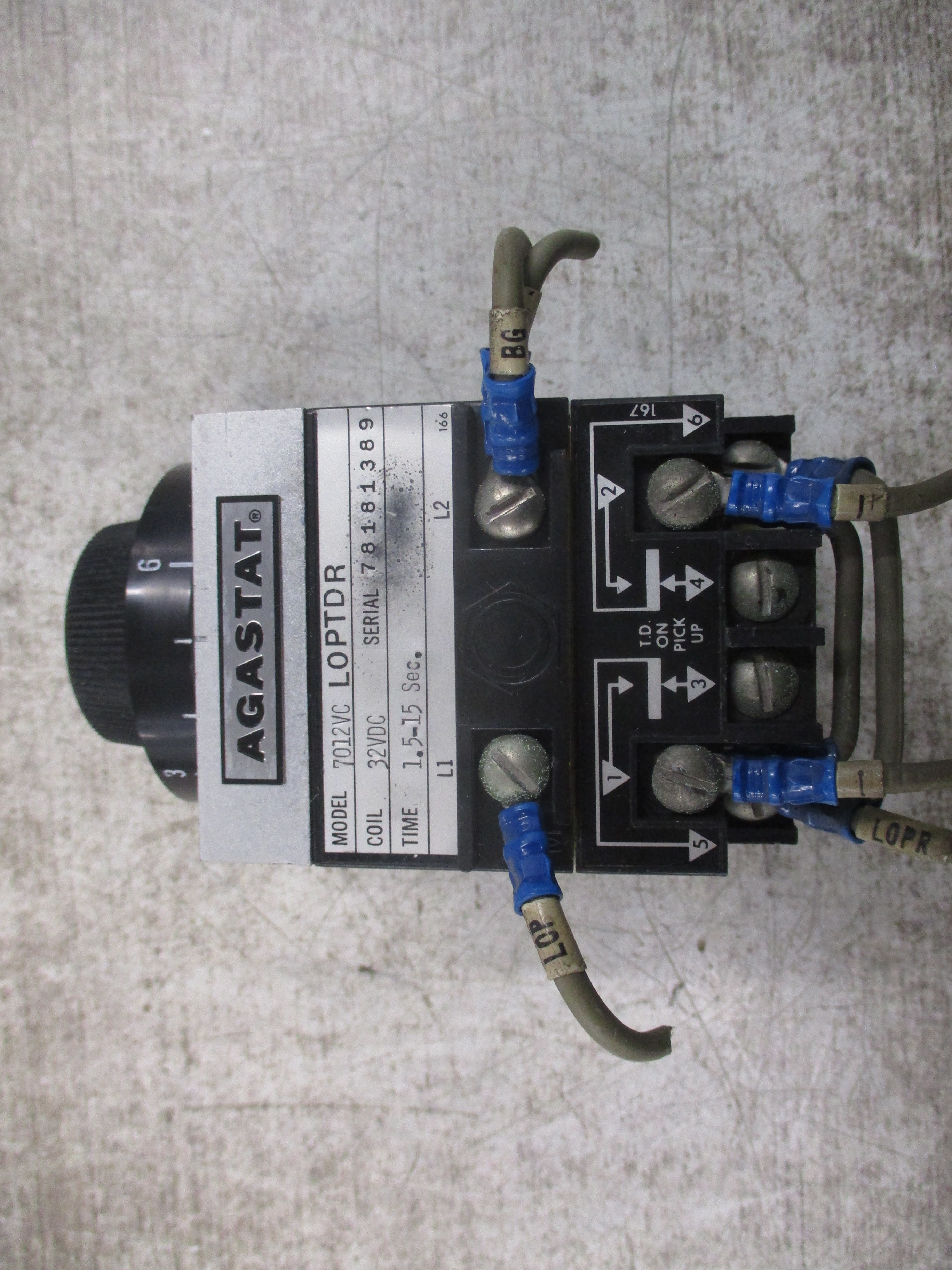 Agastat Timer 7012VC LOPTDR 32VDC Coil Time: 1.5-15 Sec Used
