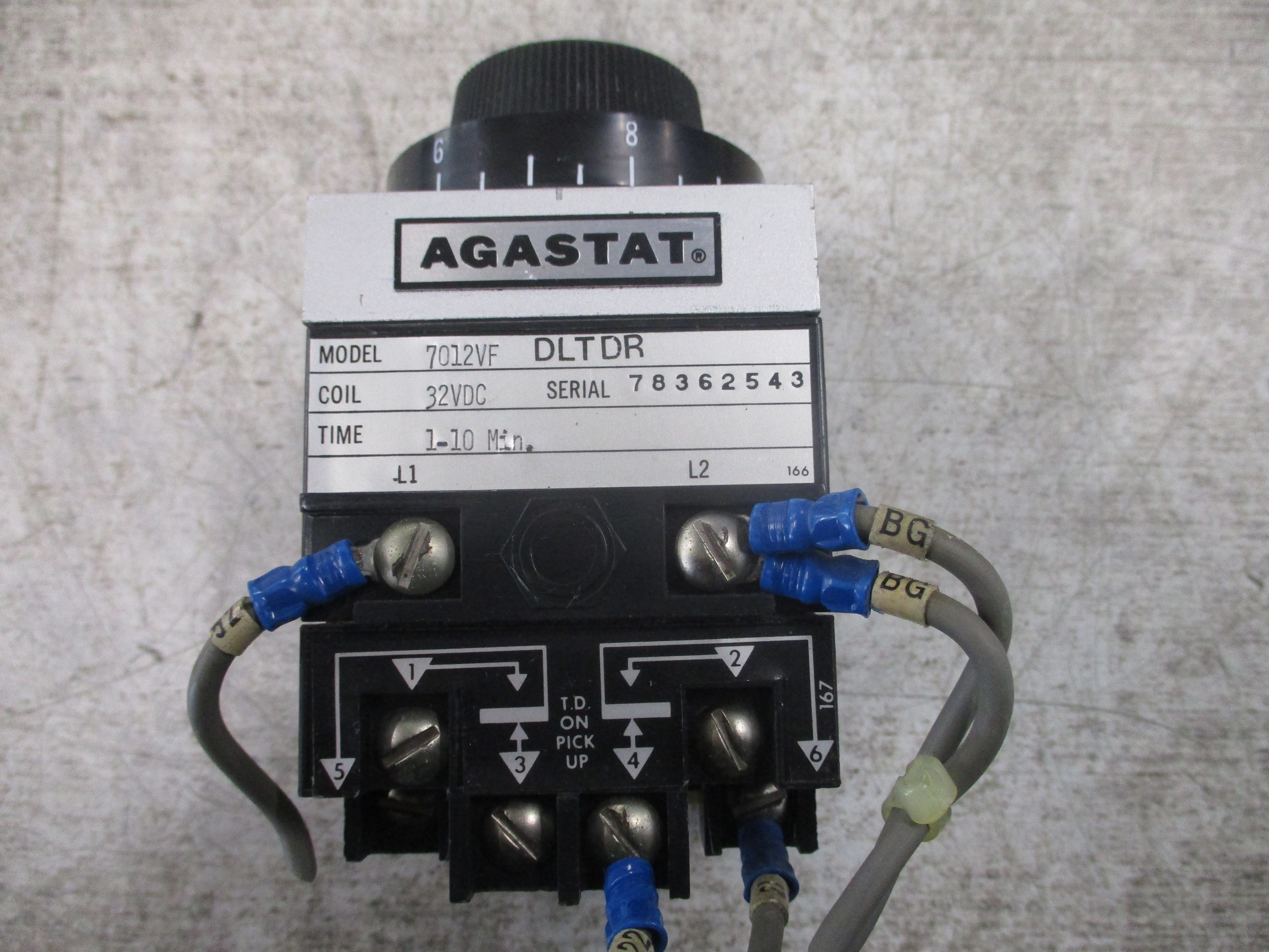 Agastat Timer 7012VF DLTDR 32VDC Coil Time: 1-10 min Used