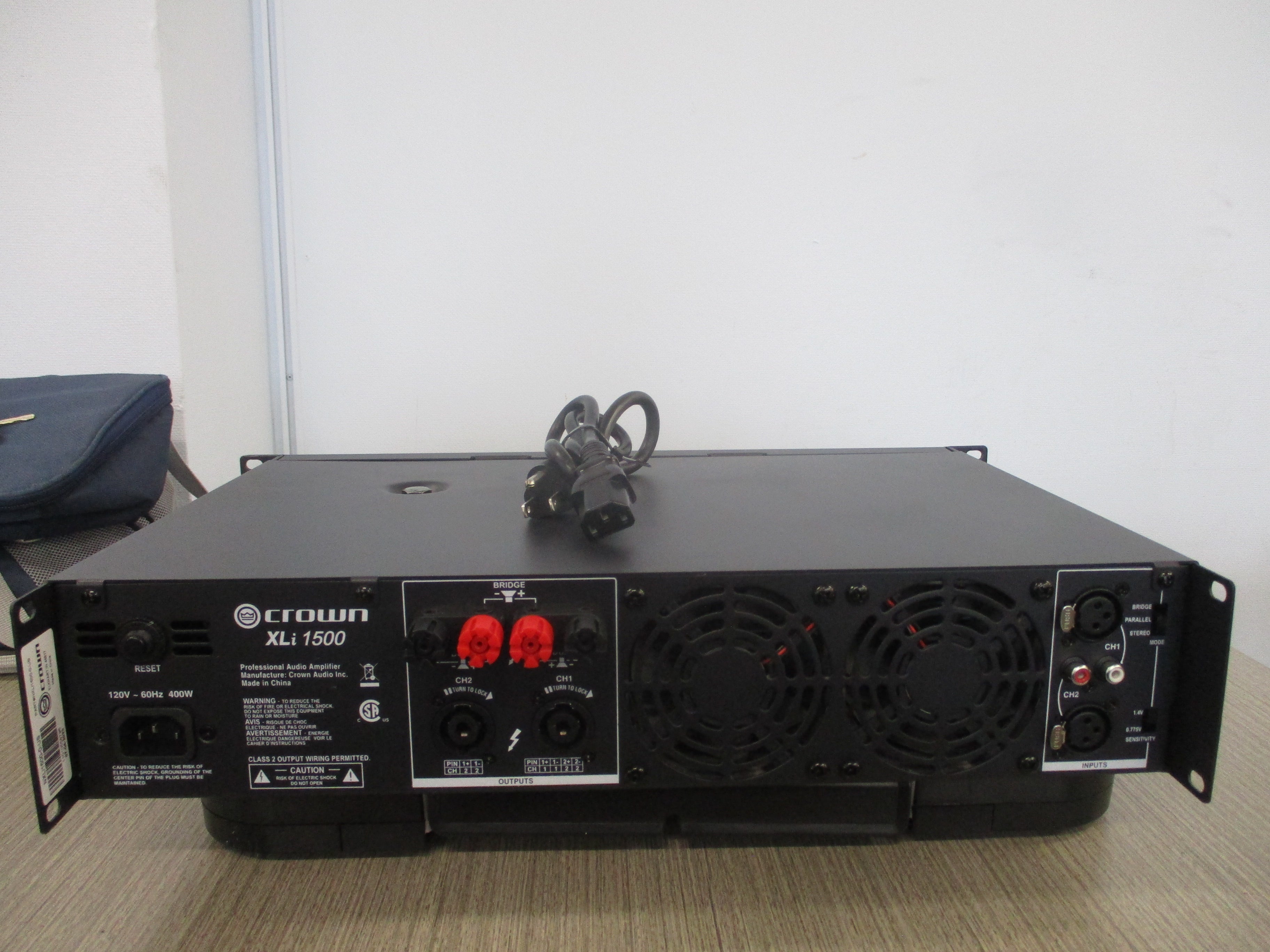 Crown XL:1500 Professional Audio Amplifier NXLI1500-0-US 400W 120V 60Hz Used