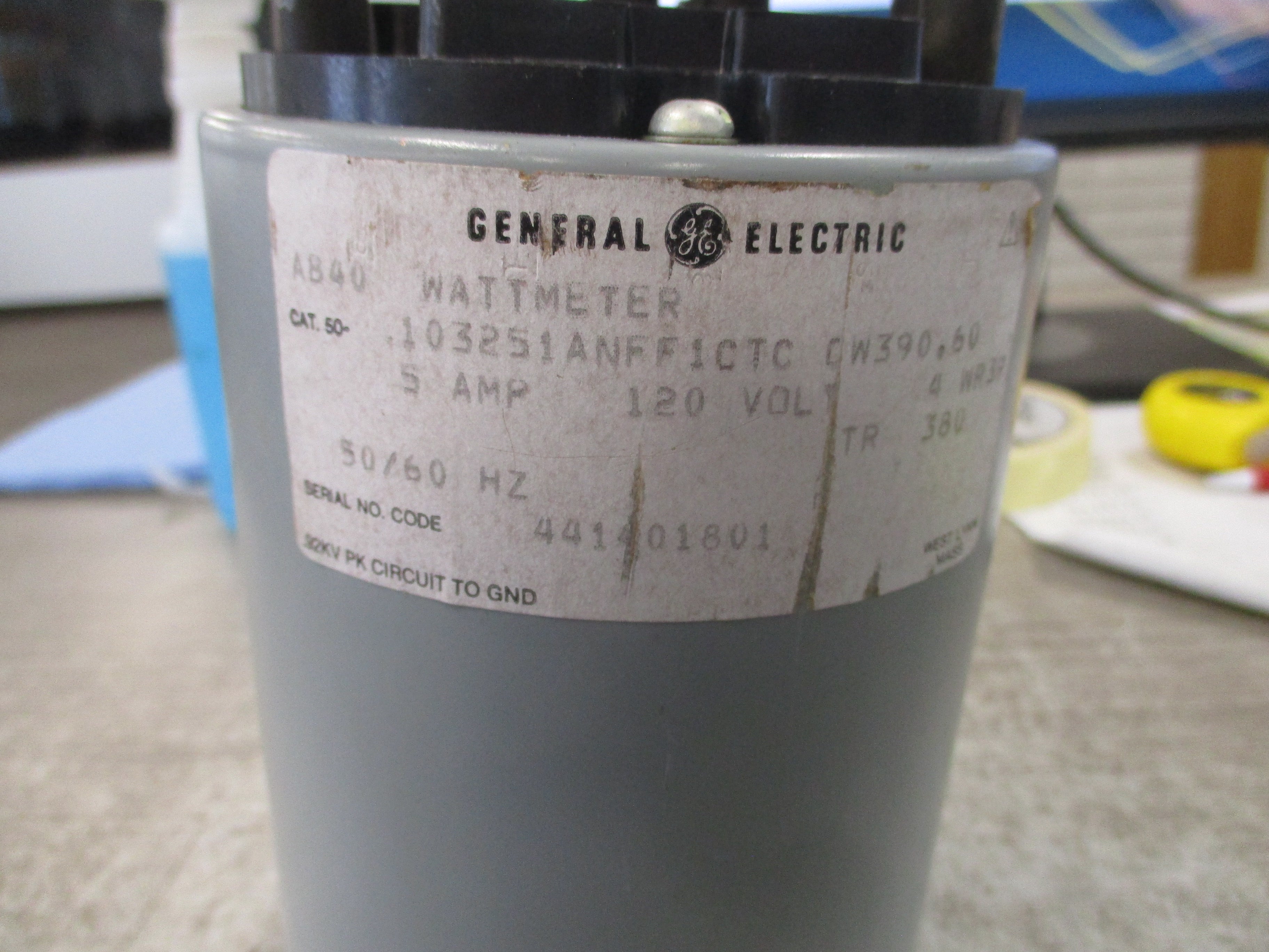 GE AC Kilowattmeter 50-103251ANFF1CTC Range: 0-600KW Used