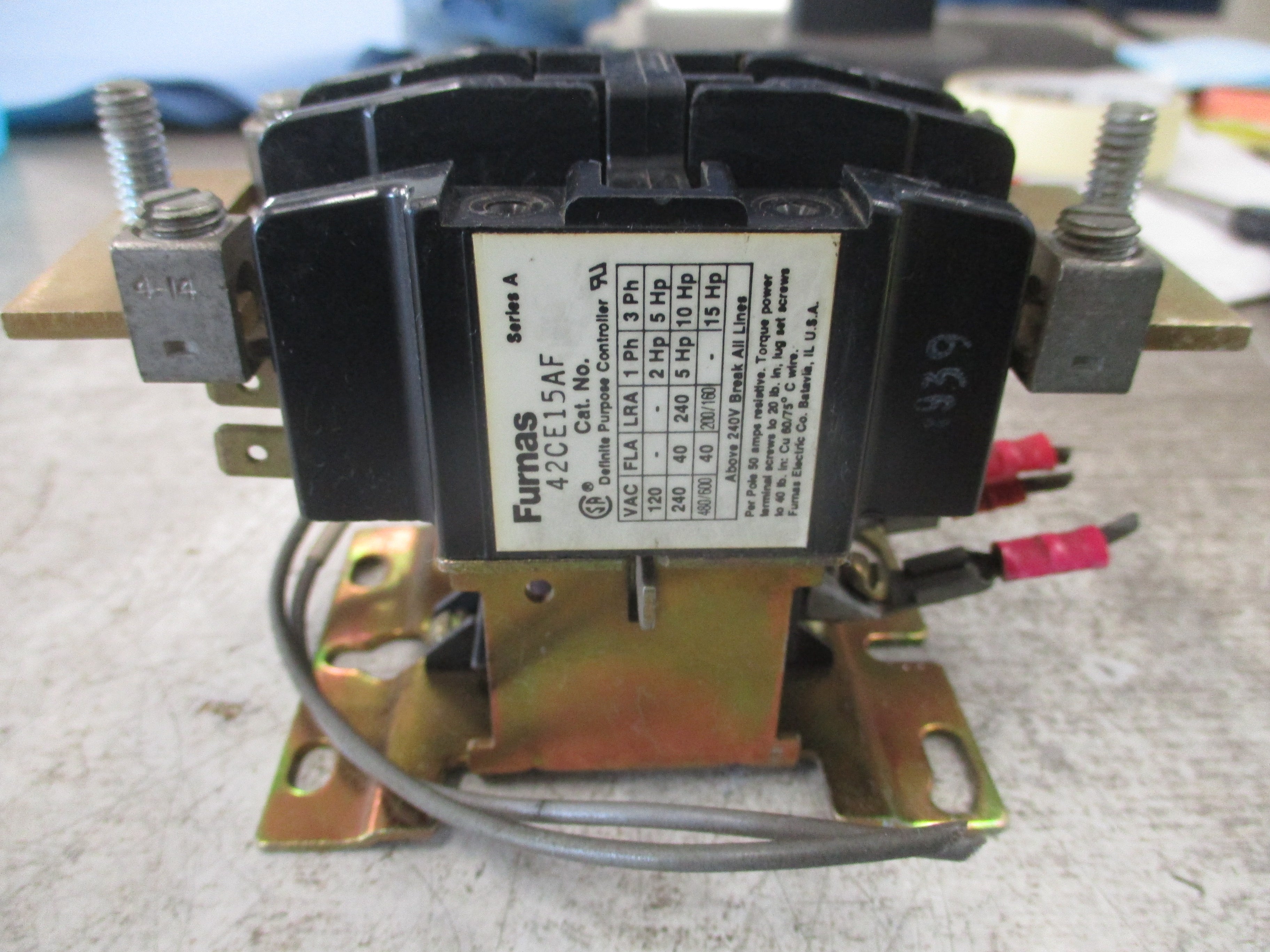 Furnas Contactor 42CE15AF Ser. A 120V Coil 40A 600V Used