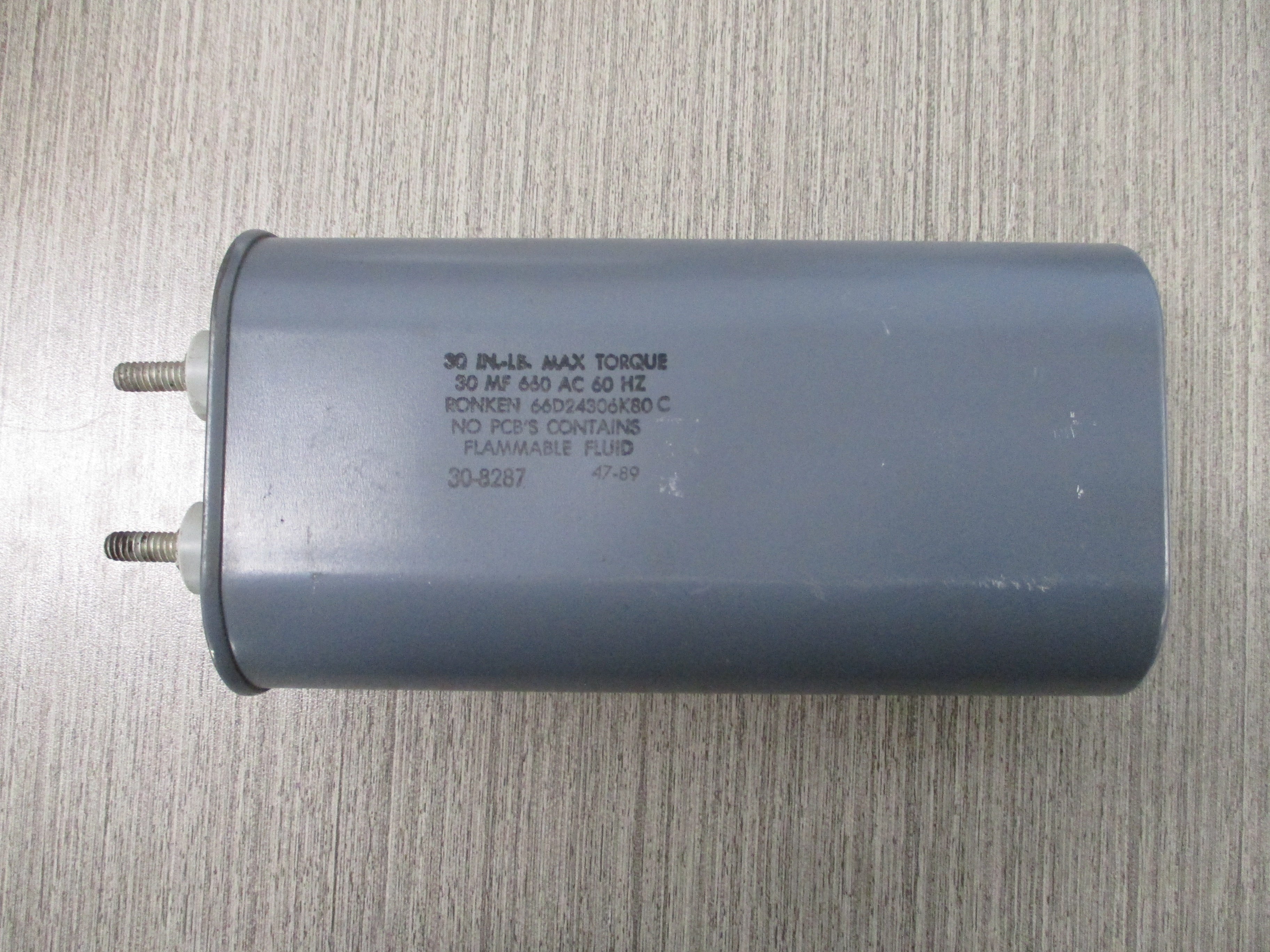 Ronken Capacitor 66D24306K80C 30MF 660V 60Hz Used