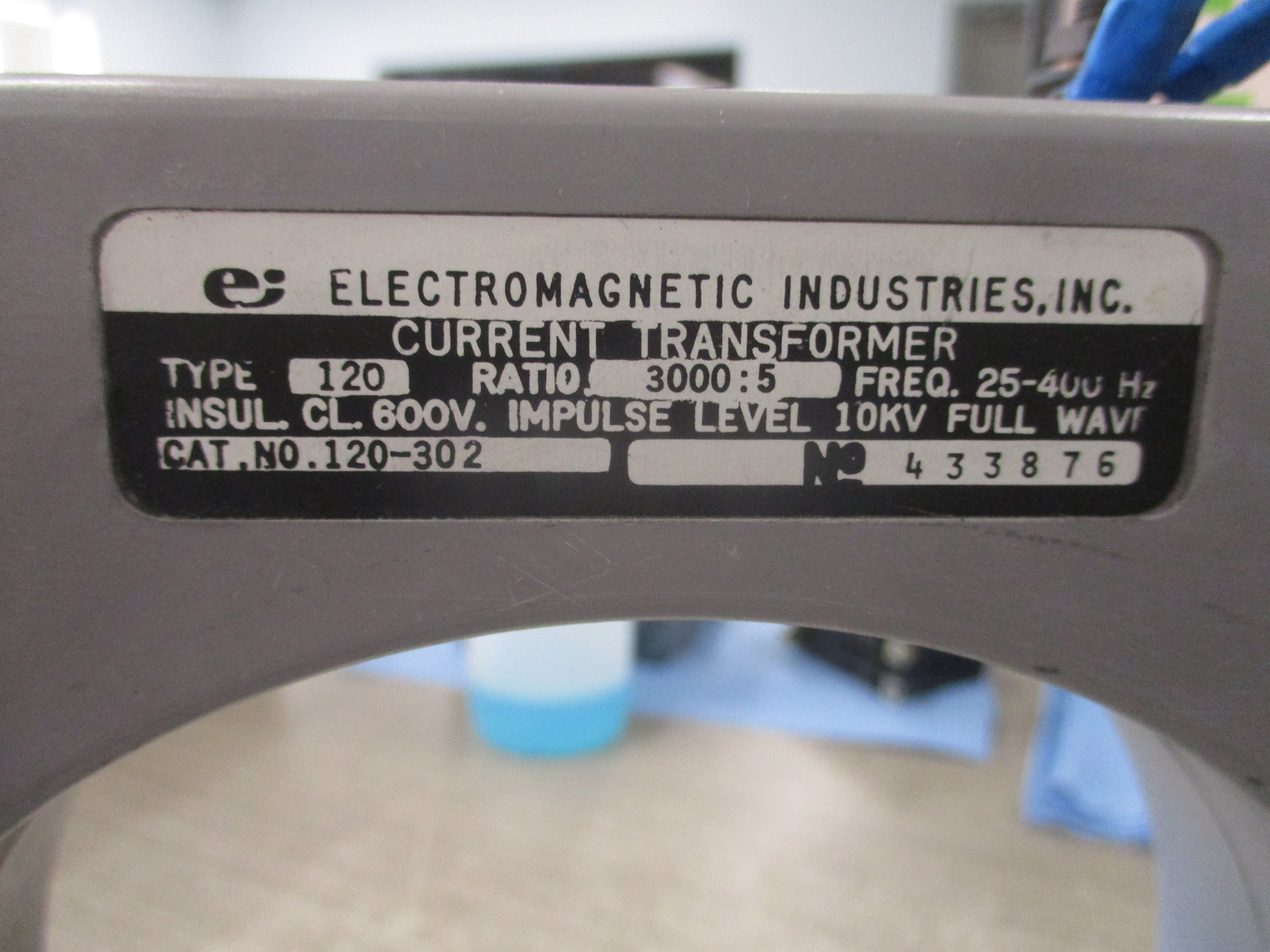 Electromagnetic Industries Current Transformer 120-302 Ratio 3000:5A 600V