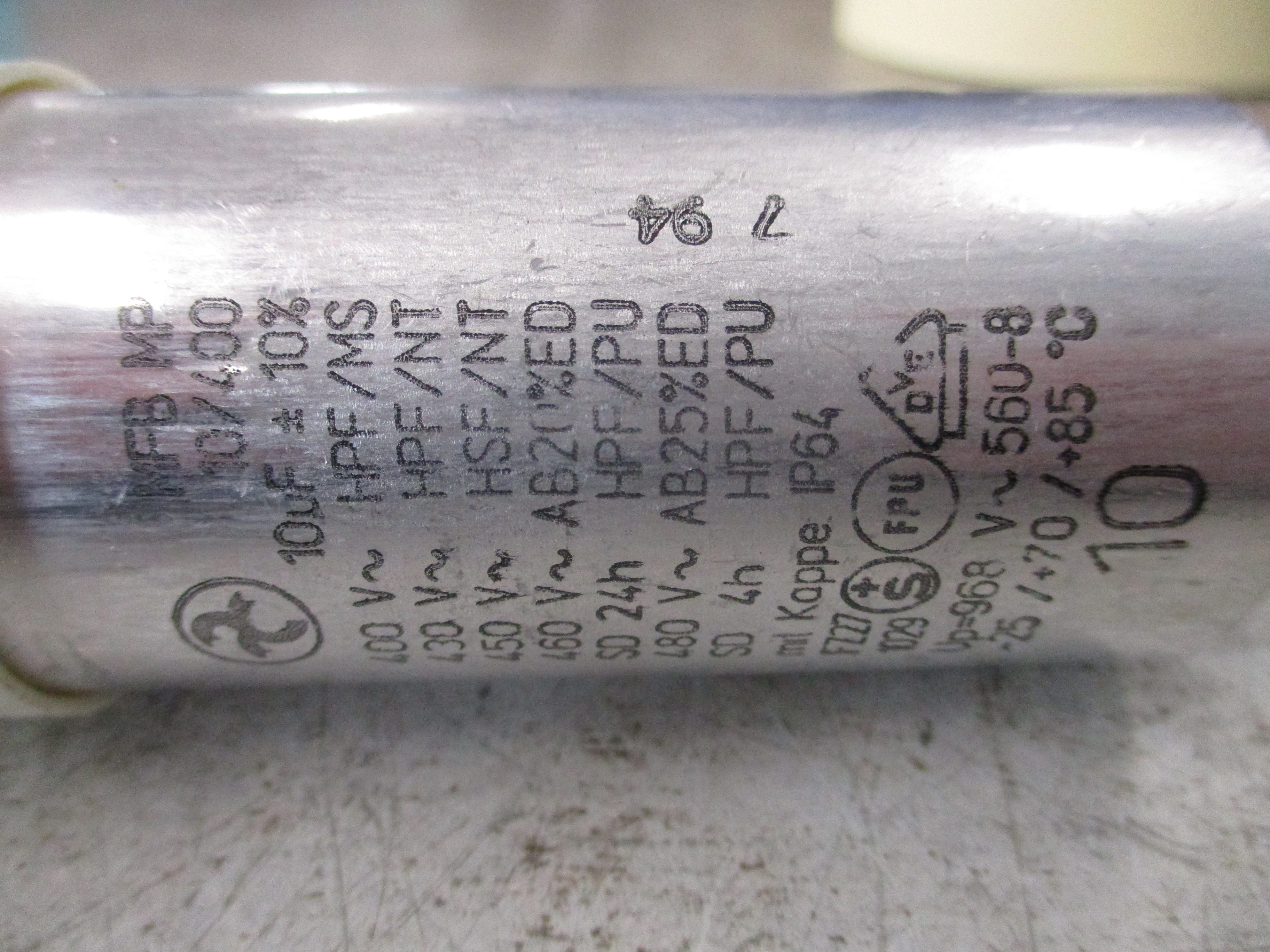 Selectronics Capacitor MFB MP 10/400 10uf Used