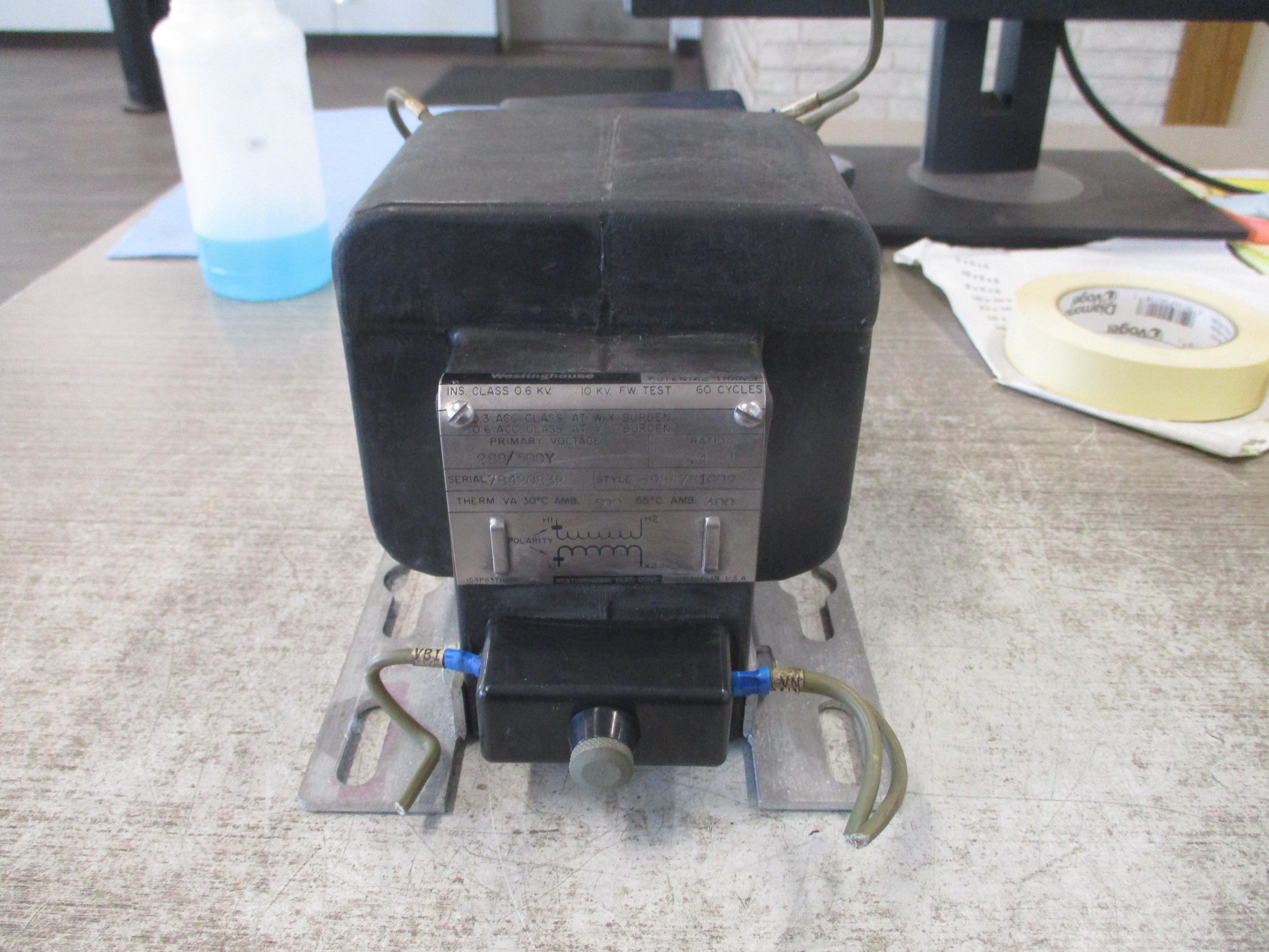 Westinghouse PXA-10 Potential Transformer 592A781G02 Pri: 500Y/288V