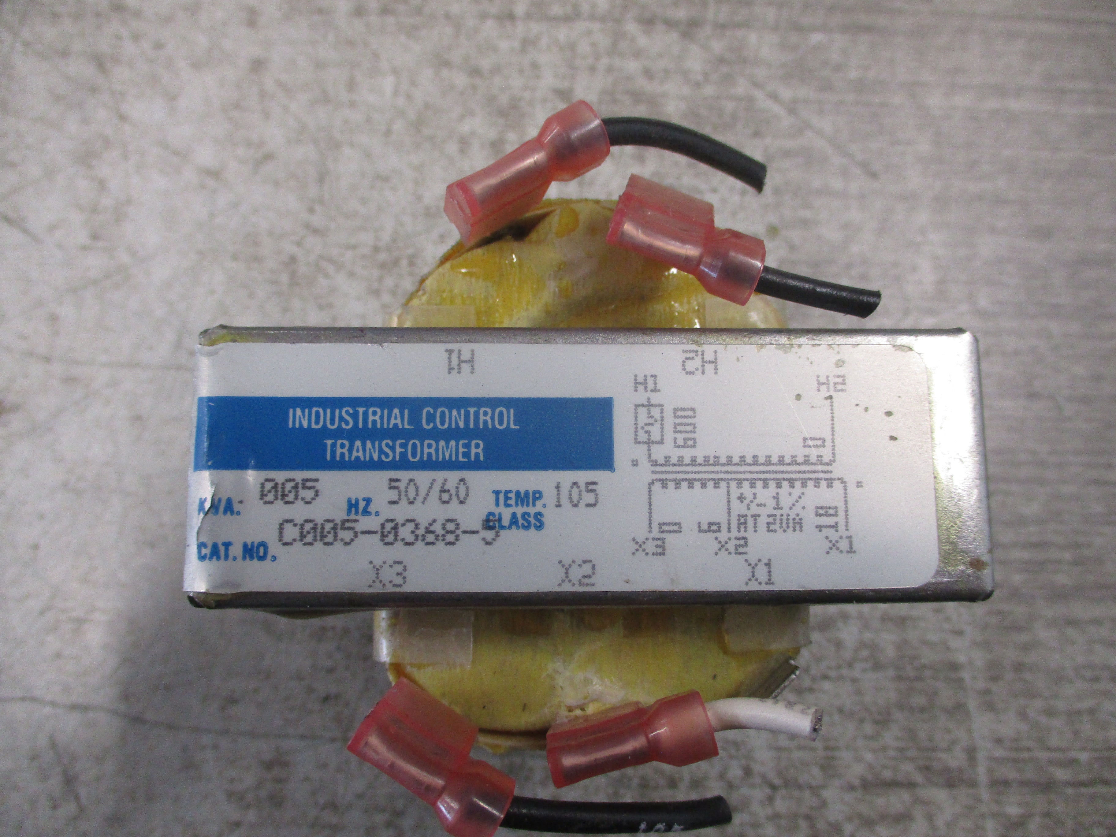 Micron Control Transformer C005-0368-5 0.005 KVA Pri: 600V Sec: 18V 50/60Hz Used