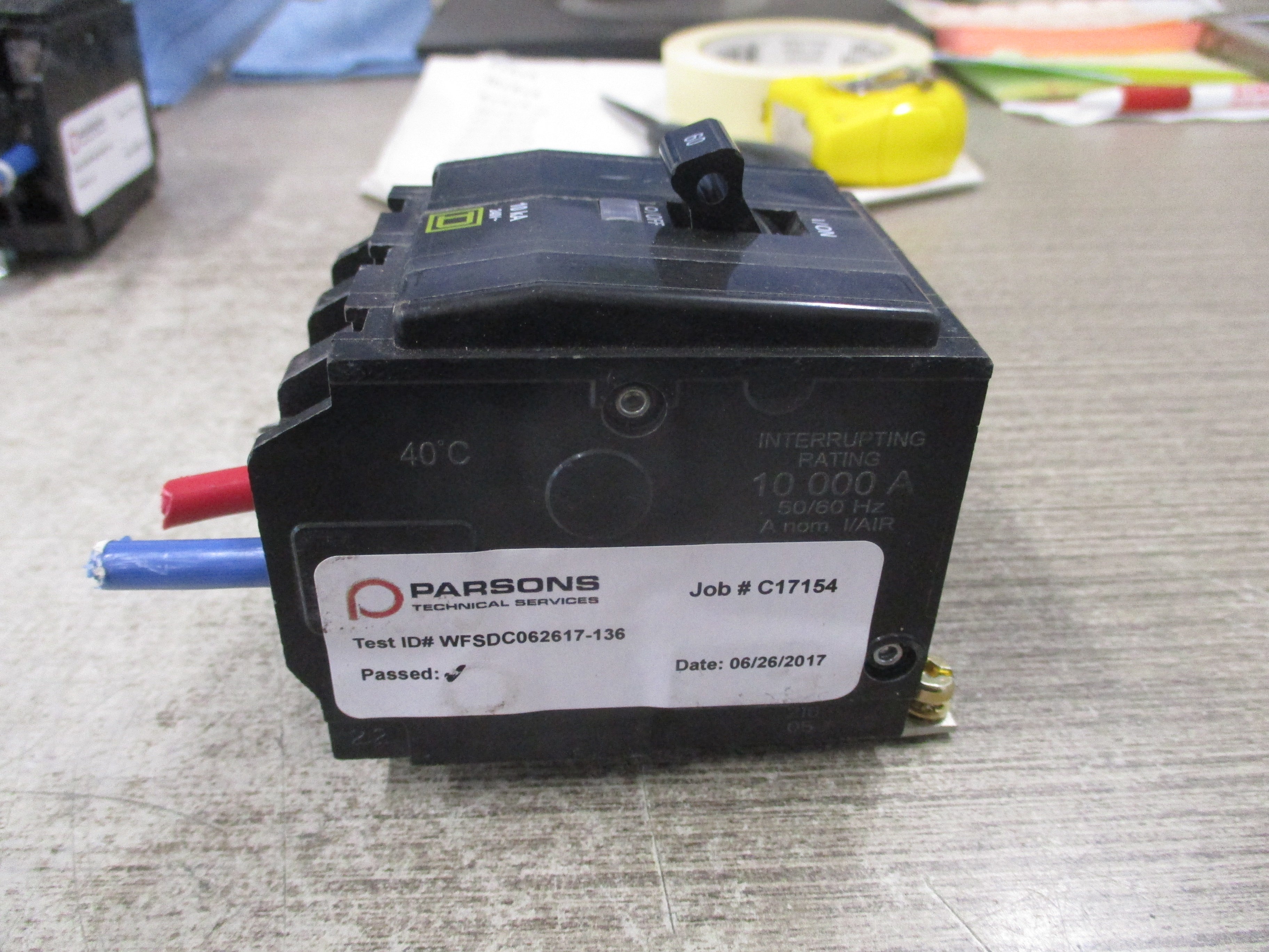 Square D Bolt-On Circuit Breaker QOB360 60A 240V 3P *Missing (2) Screws* Used