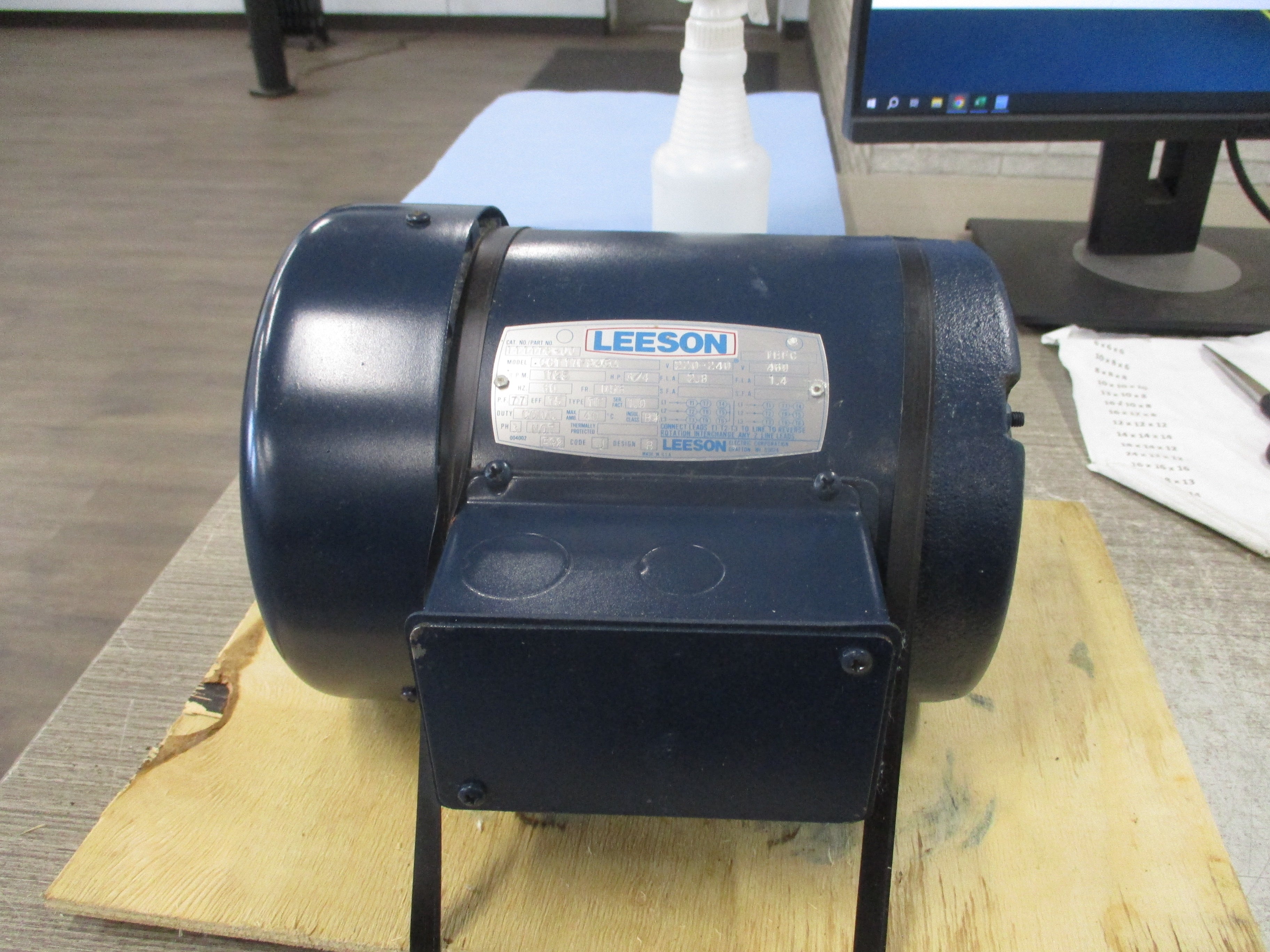 Leeson Motor C6T17FB45A 3/4HP 220-240V 1800RPM 60Hz Frame: D56 Enclosure: TEFC