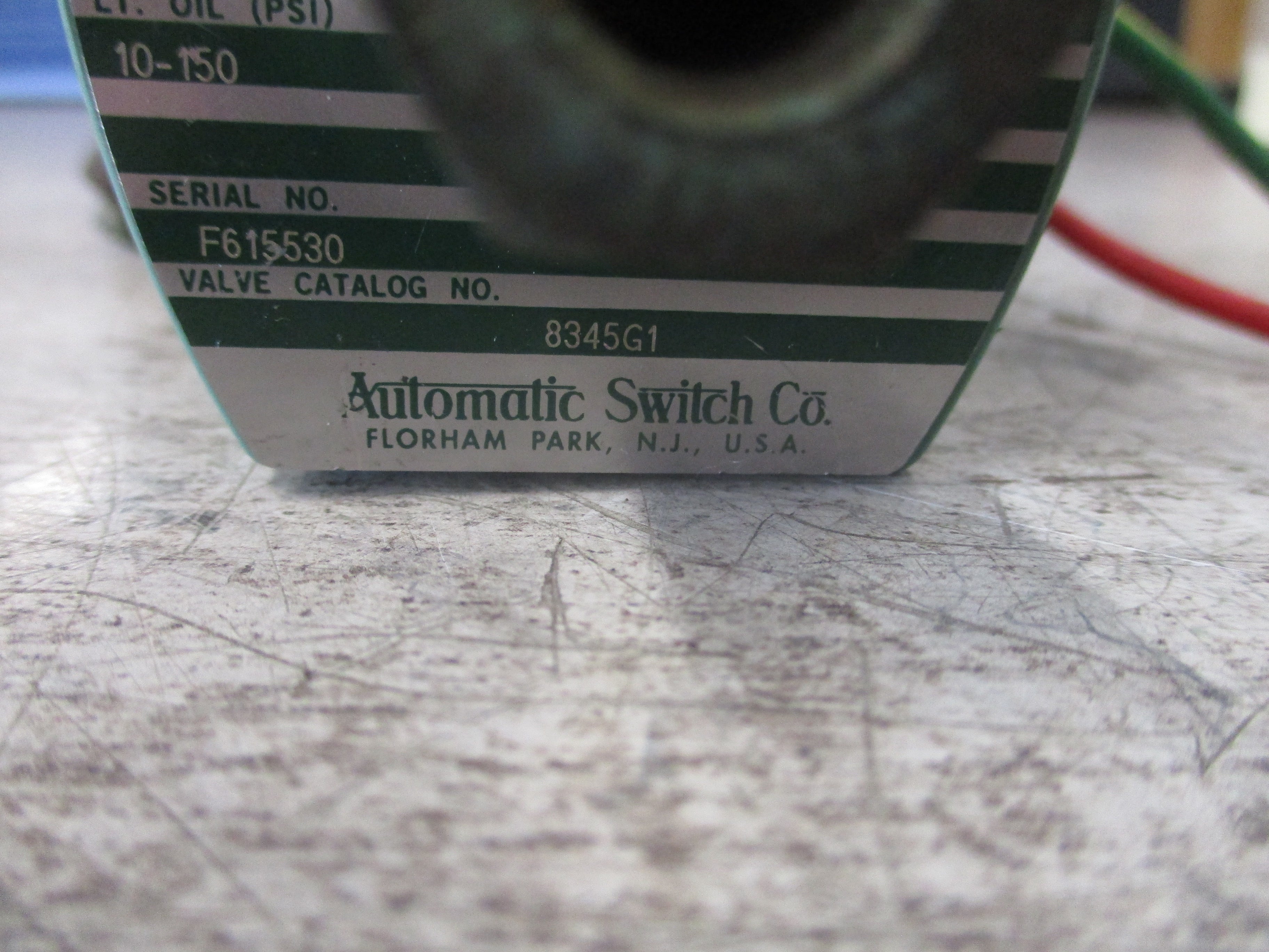 Asco Red-Hat II Solenoid Valve 8345G1 10-150 PSI Used