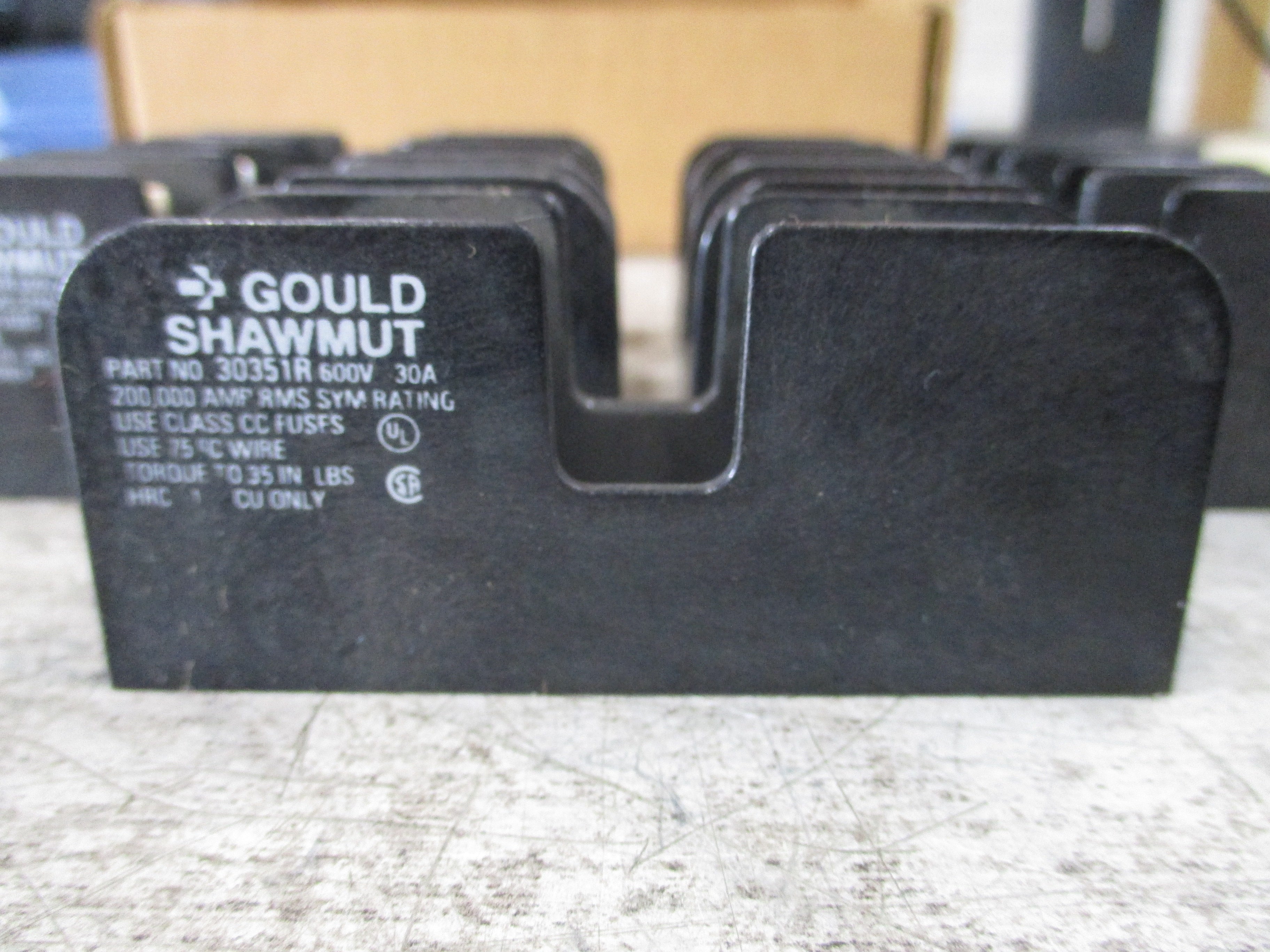 Gould Shawmut Fuse Block 30351R 30A 600V 1P *Box of 7* New Surplus