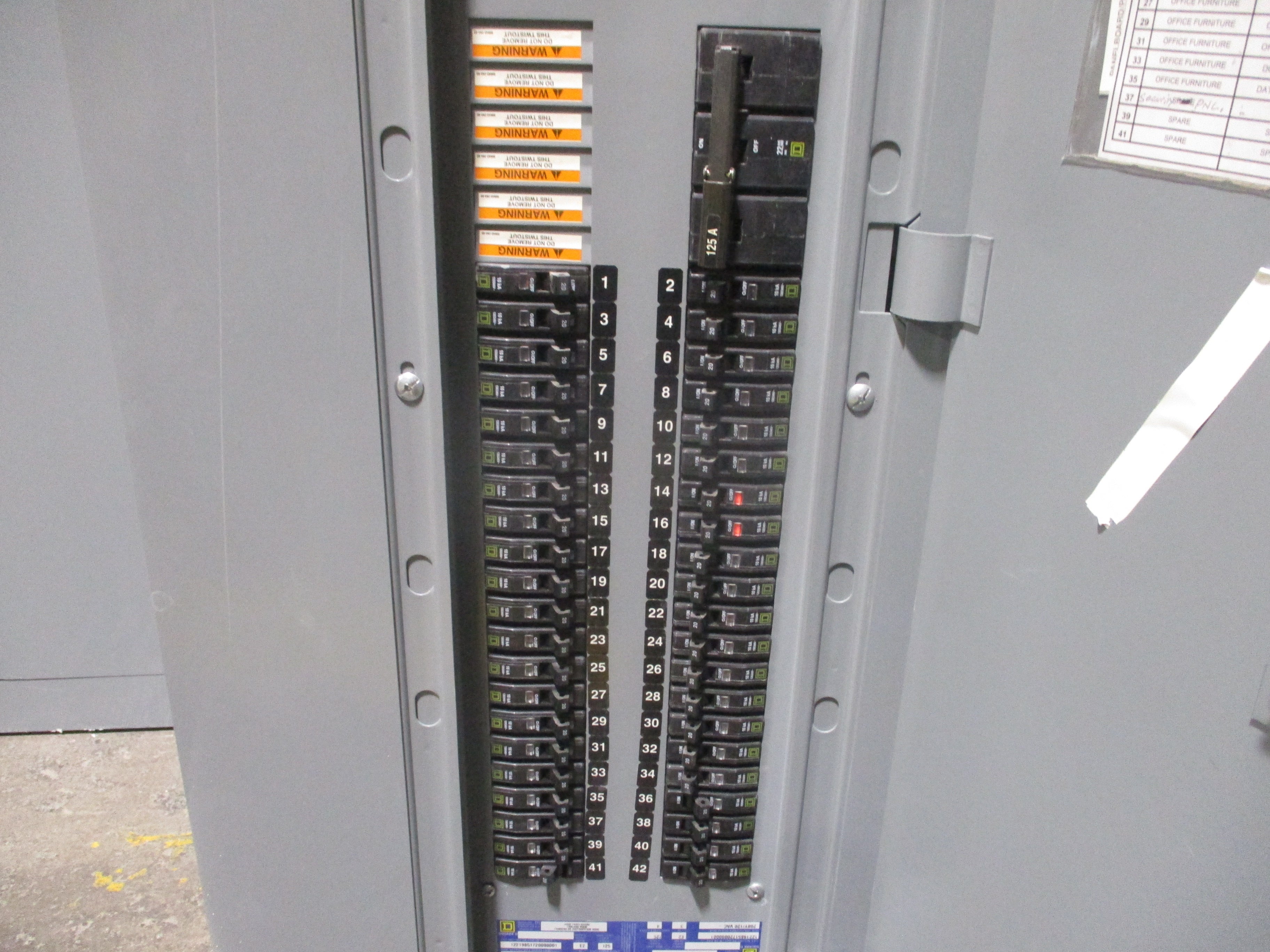 Square D Main Breaker Circuit Breaker Panel 12219851720090001 125A Main 125A Max