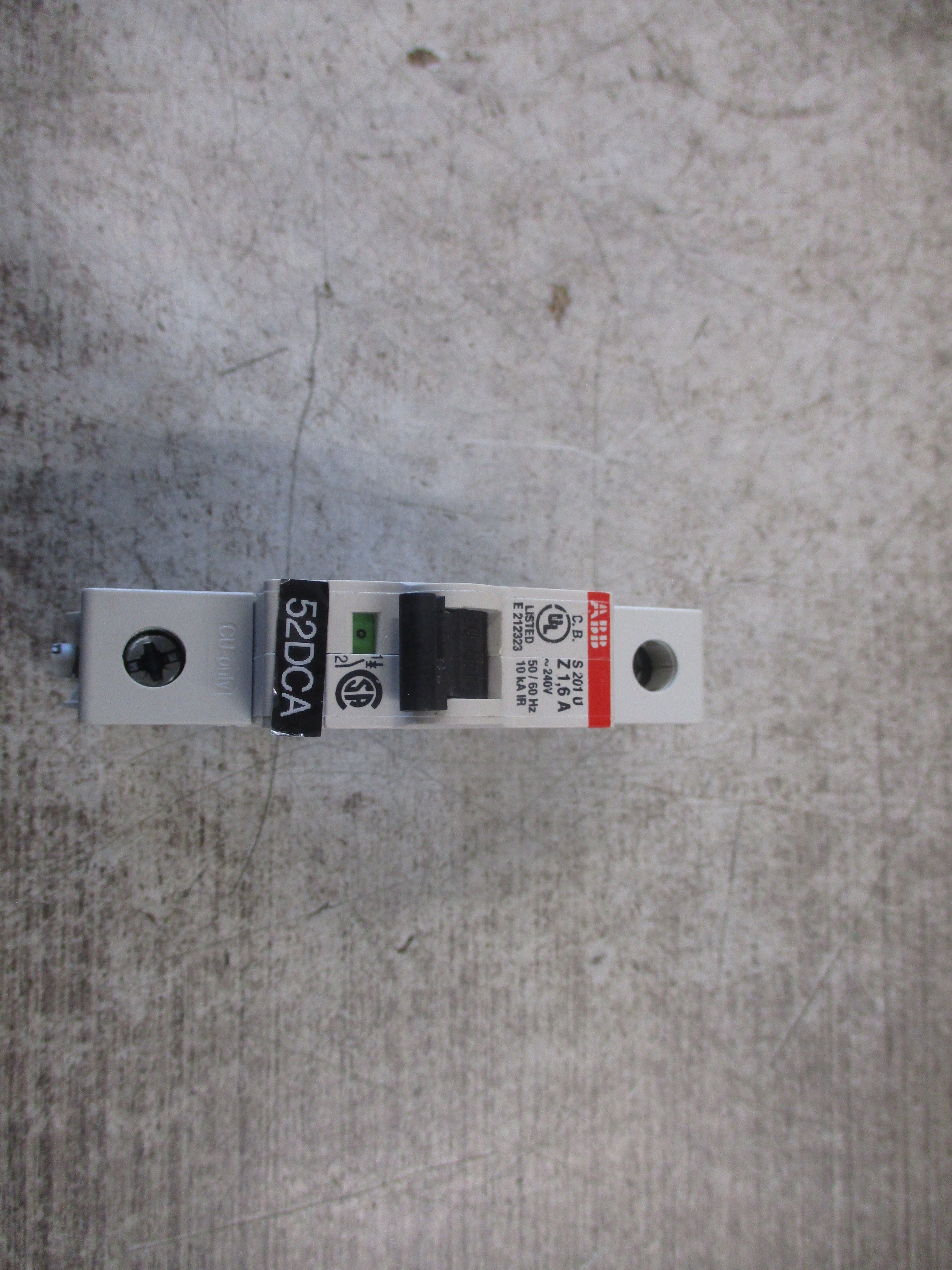 ABB Circuit Breaker S201U-Z1.6 1.6A 240V 1P Used